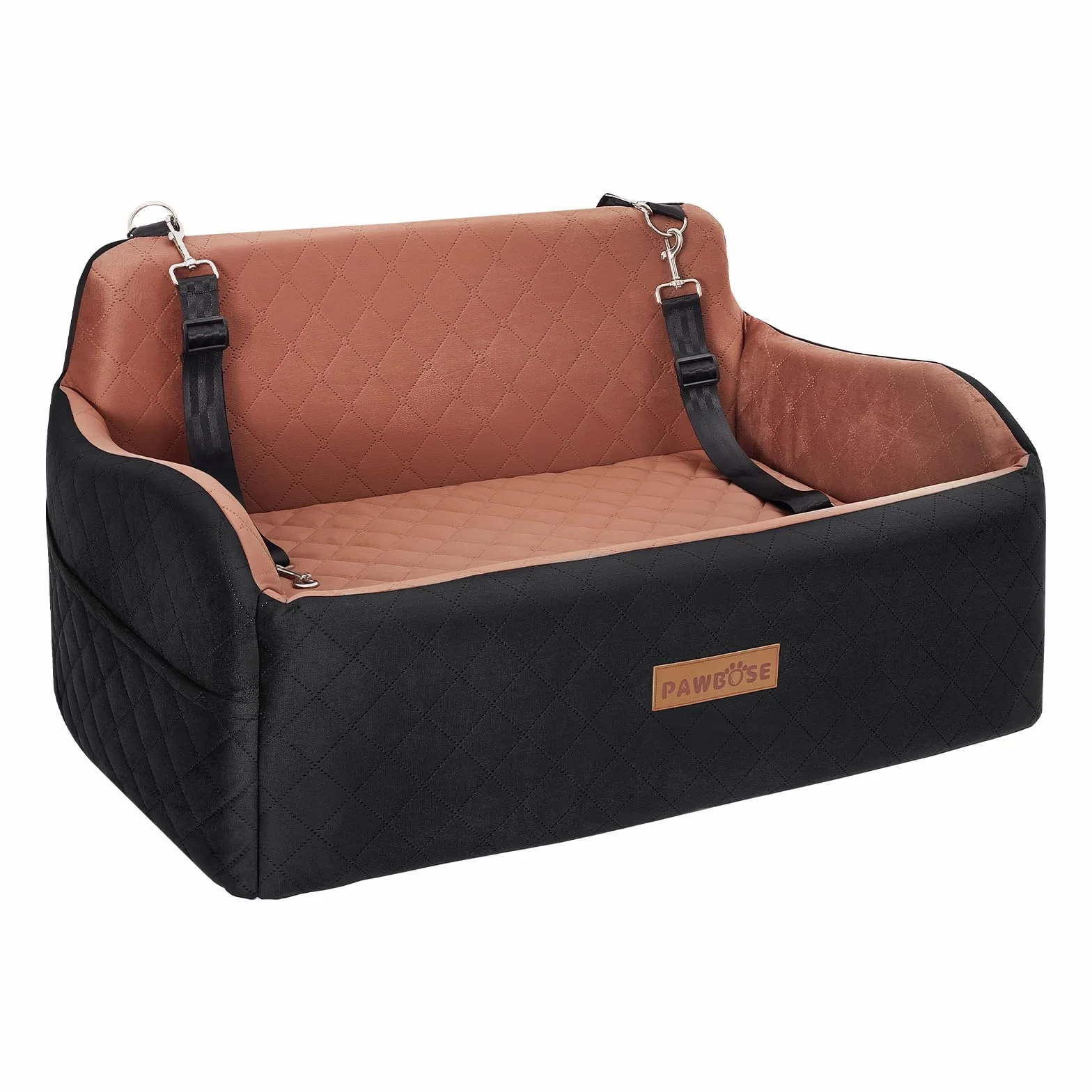 PAWBOSE Siège auto pour chien taille moyenne/grande moins 25 kg 2 petits chiens rembourrage tissu doux mousse mémoire forme amovible
