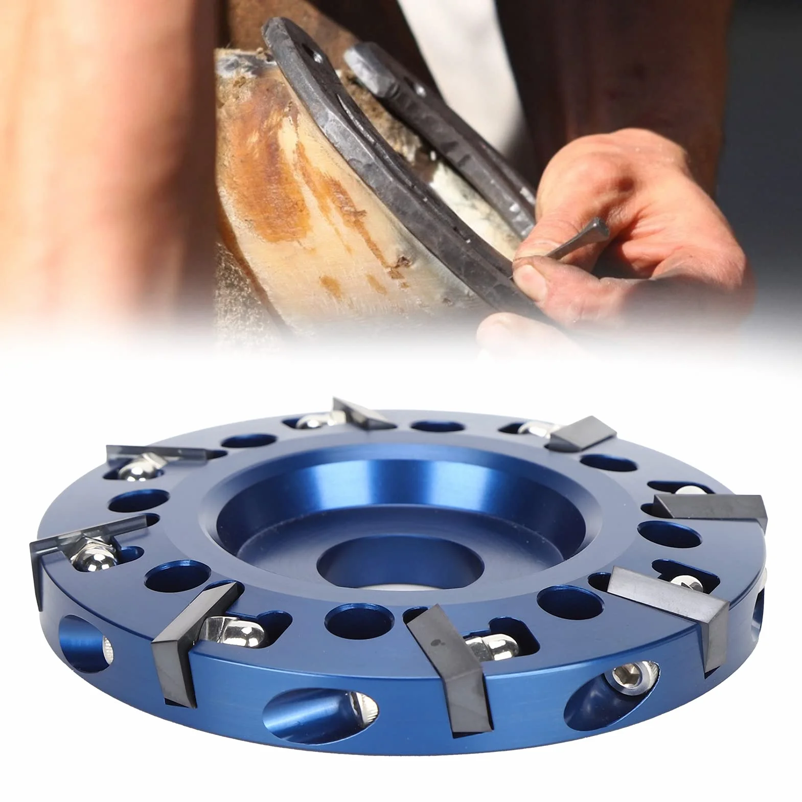 KIMISS Disque de de Sabot de Bétail en Alliage d'aluminium à 8 Lames pour Meuleuse d'angle – Outil de de Sabot de Vache Efficace avec Lames à 2 Côtés et Dissipation Thermique Améliorée