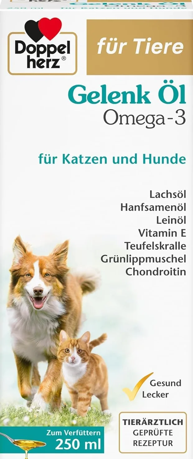 Doppelherz Huile pour articulations Chats Chiens oméga-3 chondroïtine 250 ML