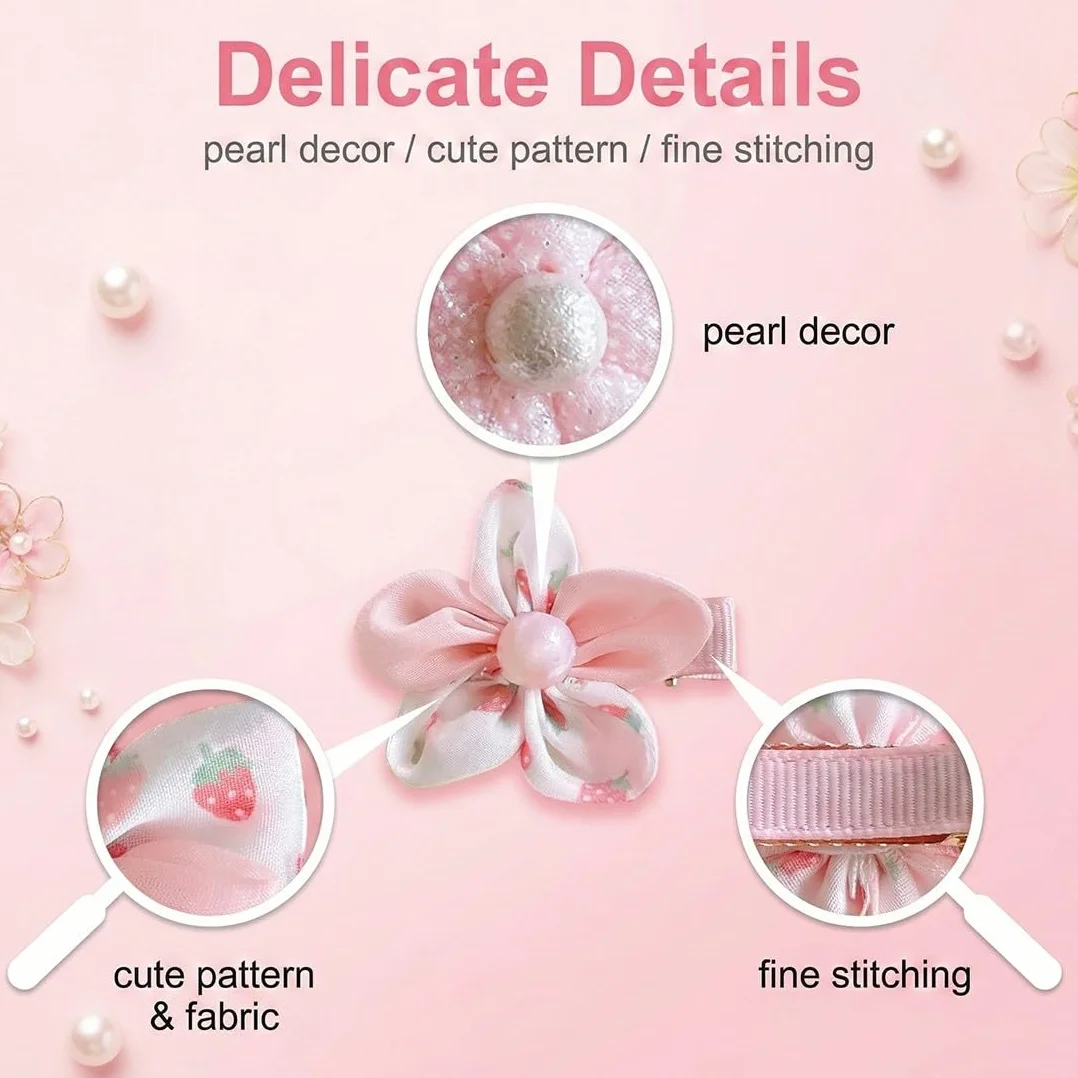Barrettes pour Chiens, Pinces à Cheveux Rose, Accessoires de Toilettage Bowknot pour Petit Chien