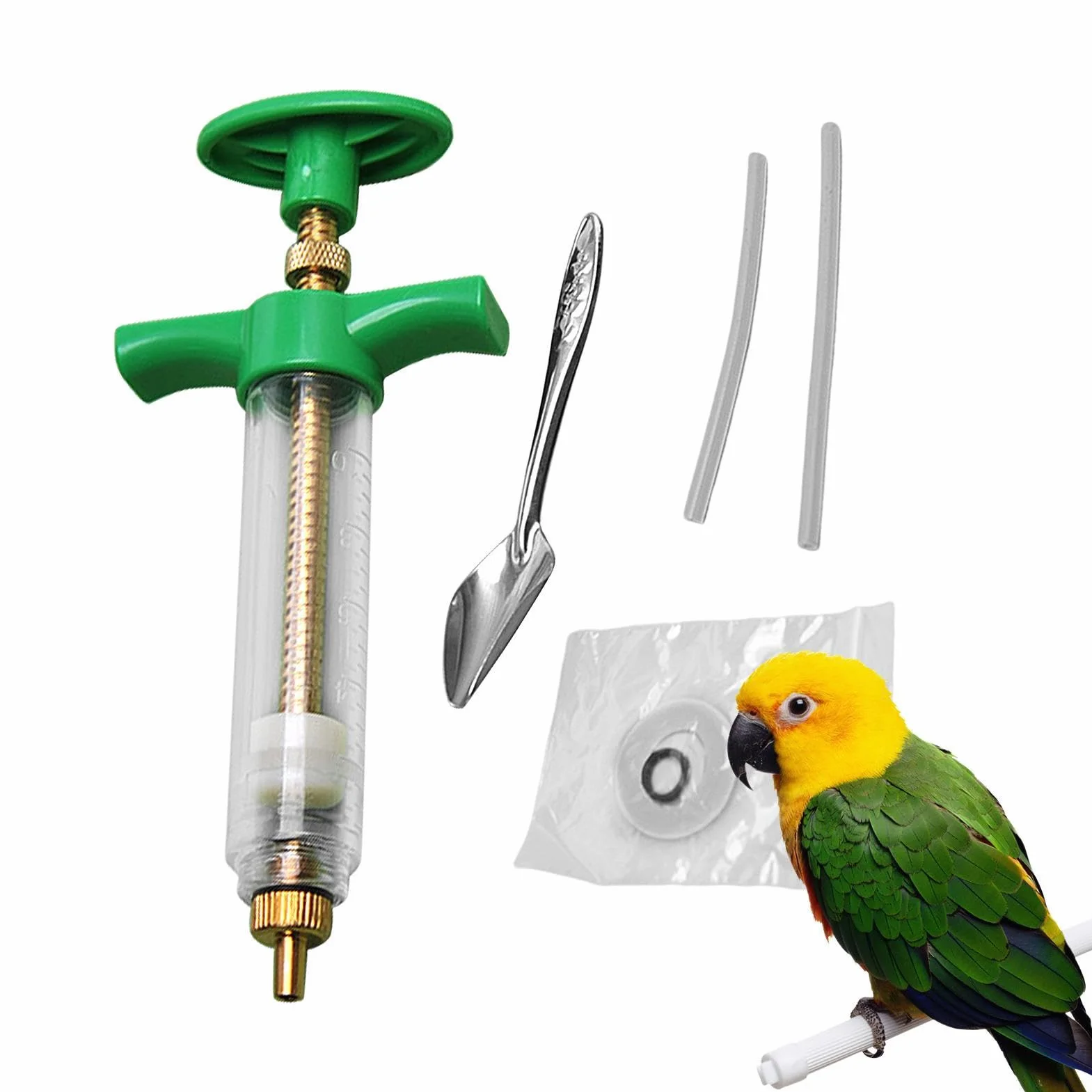 Seringue pour aliments pour jeunes oiseaux avec tuyau souple et cuillère, kit d'injecteur d'alimentation