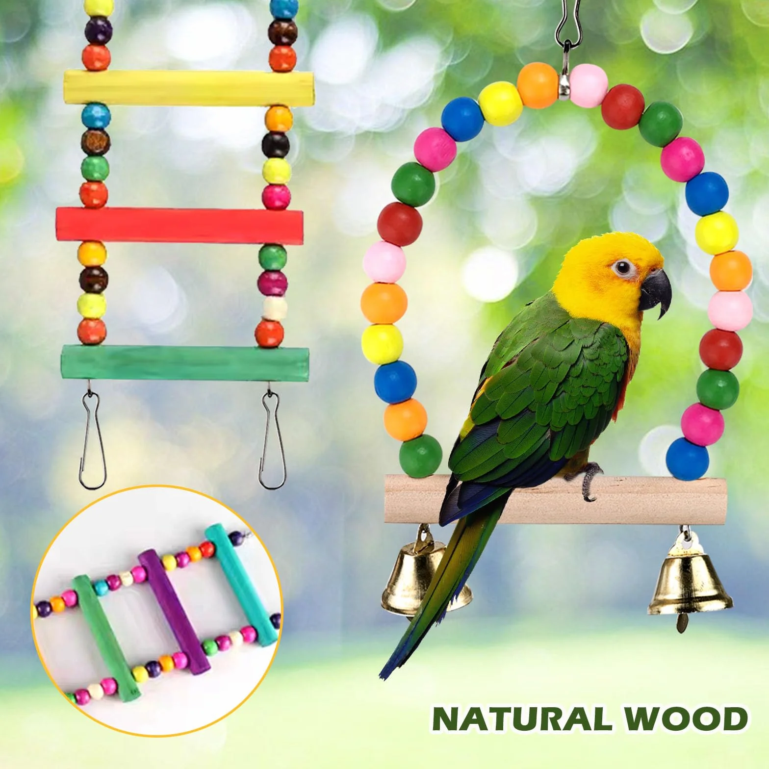 Vegena Hamac pour Oiseaux, Perroquet Hamac,Jouets pour Oiseaux, Jouet à Suspendre pour Perroquet, Nid D'oiseau Perroquet pour Perroquet éclectus Calopsittes Perruches Hamster (L, 18 * 23cm)