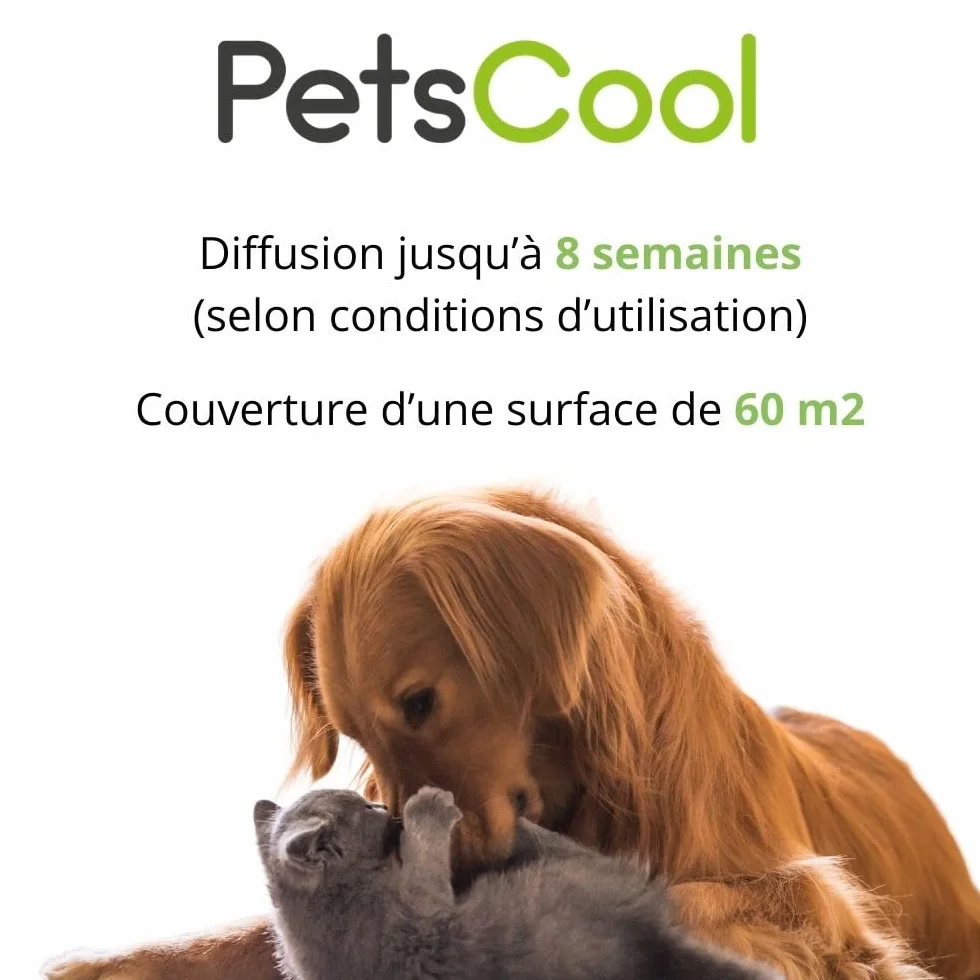 Anidev PetsCool Diffuseur Apaisant 40 ML Anti Stress Chien Chat NAC Huiles Essentielles Valériane Vétiver Sauge Basilic Diffusion Continue 8 Semaines