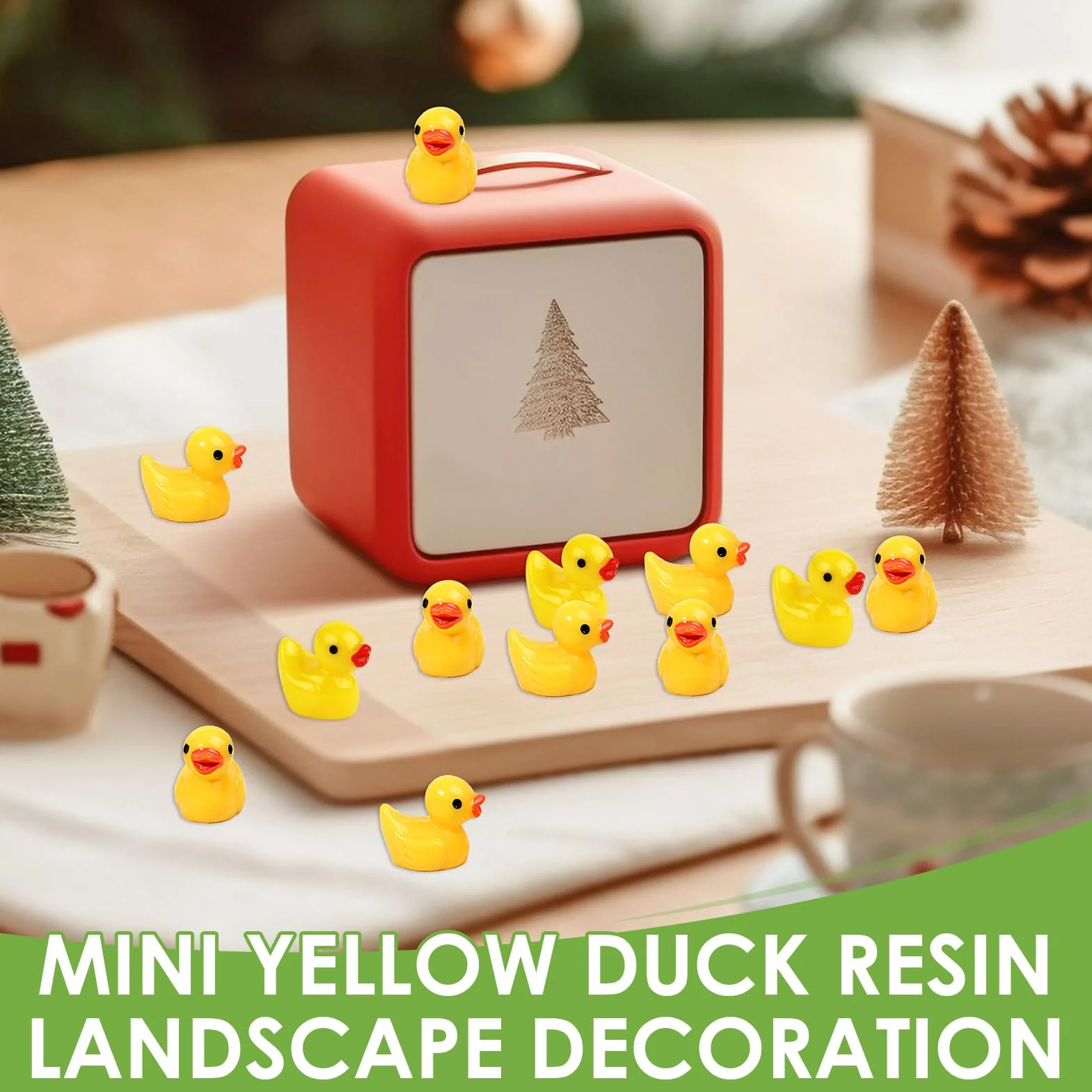 Mini Canards en Résine 100 Pcs, Petits Canard Miniature Résine, Figurines de Canard pour Bricolage Aquarium Jardin