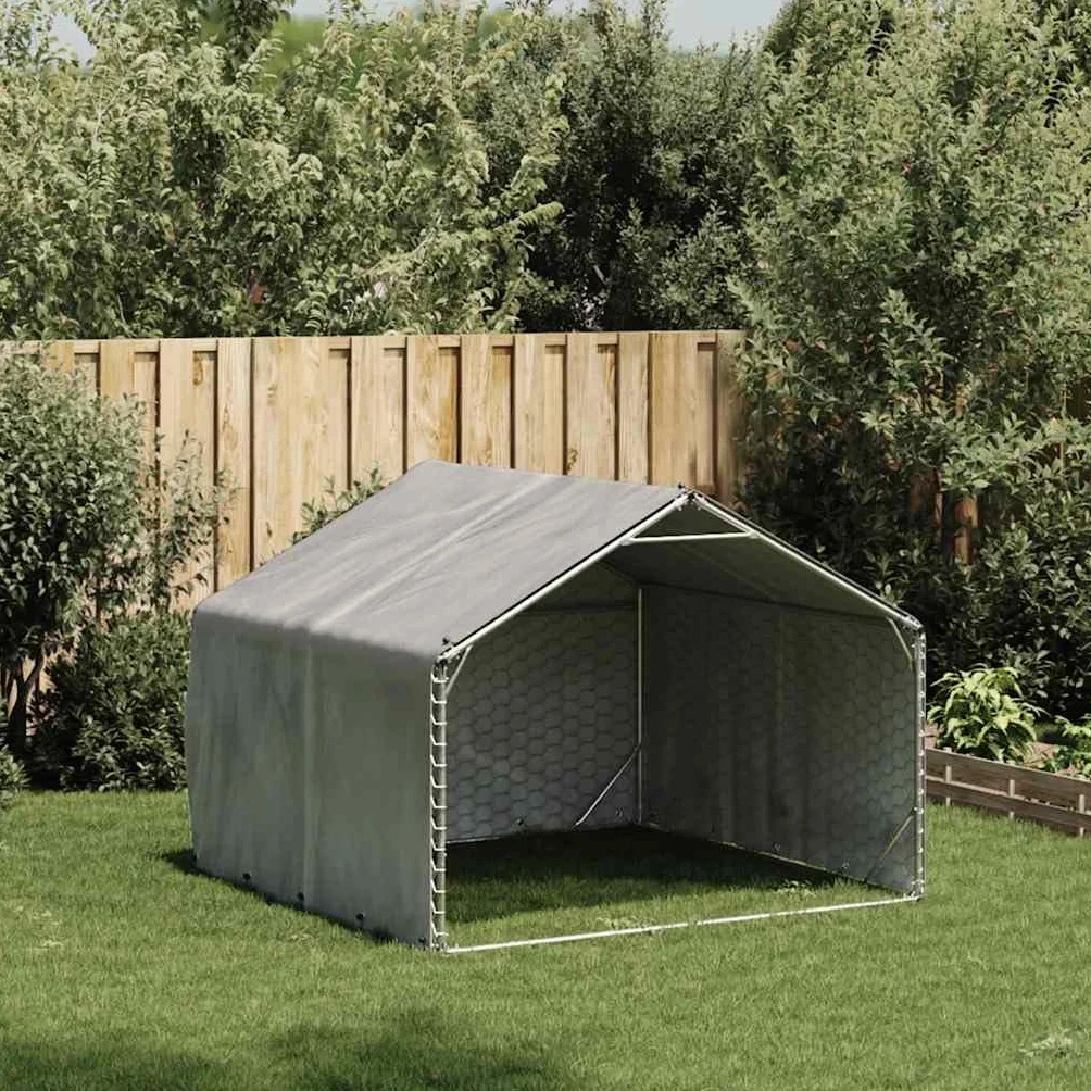 Chenil d'extérieur pour Chien Métal Acier galvanisé 2x2x1,5 m