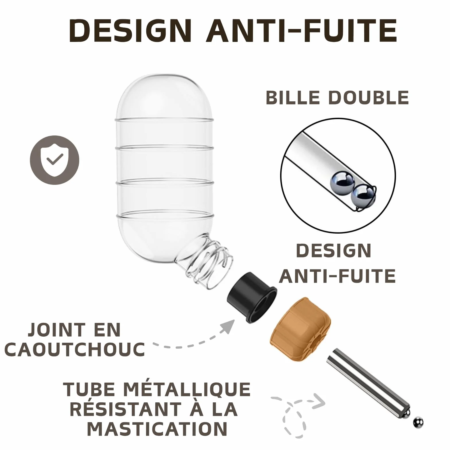 Abreuvoir pour Hamsters Suspendu avec Support Petite Bouteille d'Eau Orange
