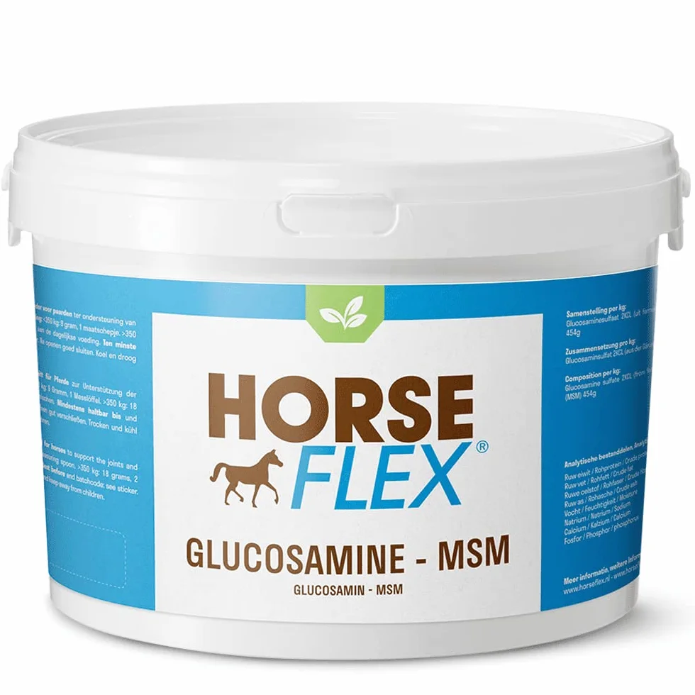 Poudre de glucosamine MSM pour chevaux 1000 grammes soutien articulations sabots