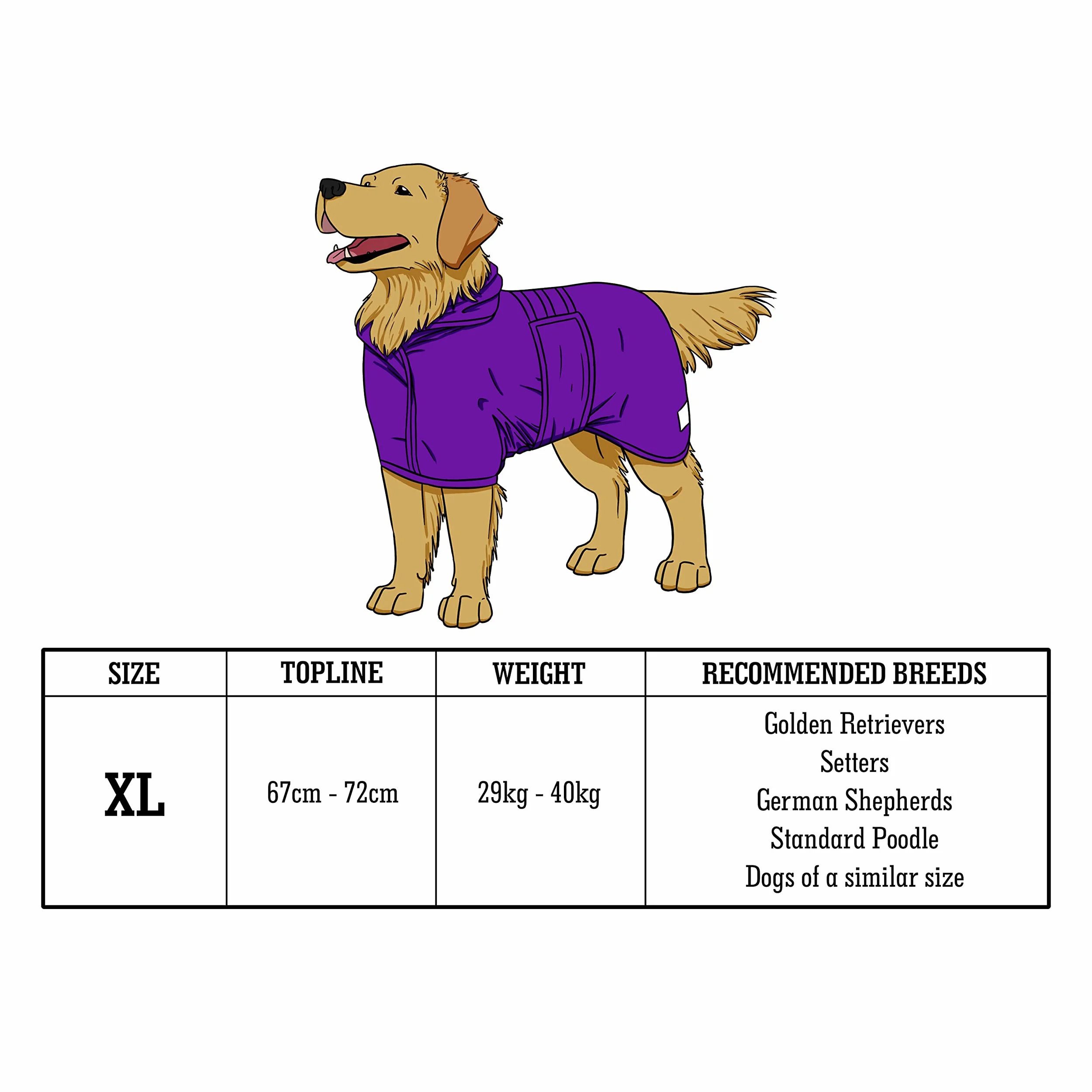 Manteau de séchage pour chien – Peignoir en microfibre avec design double couche super absorbant – Serviette pour chien pour sécher les chiens, coupe confortable (taille XL, bleu