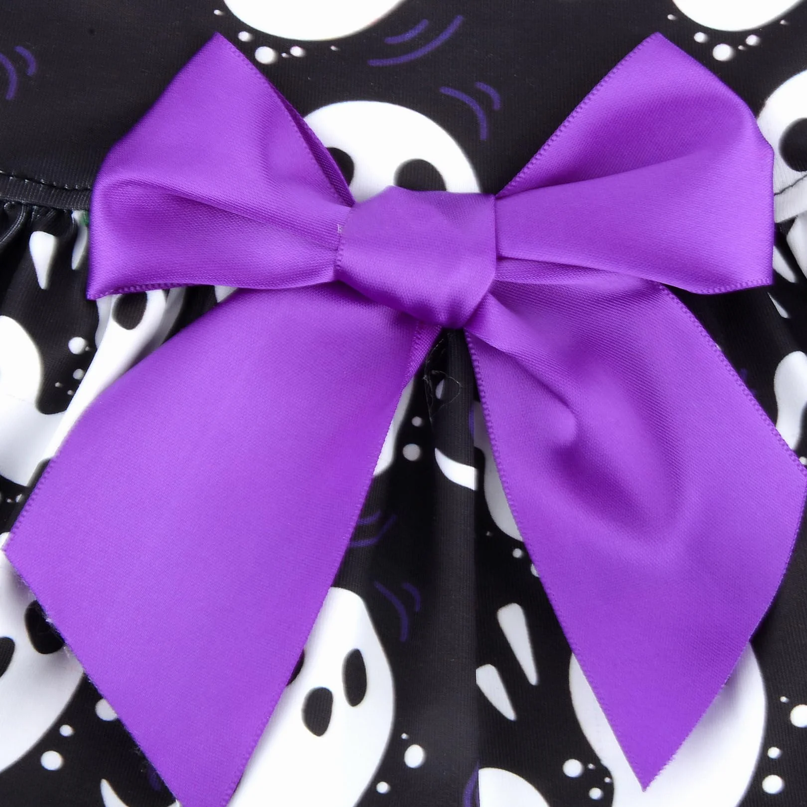 Robe d'Halloween pour chien chat fantôme costume chiot fille jupe douce nœud papillon vêtements chihuahua yorkshire noir taille L