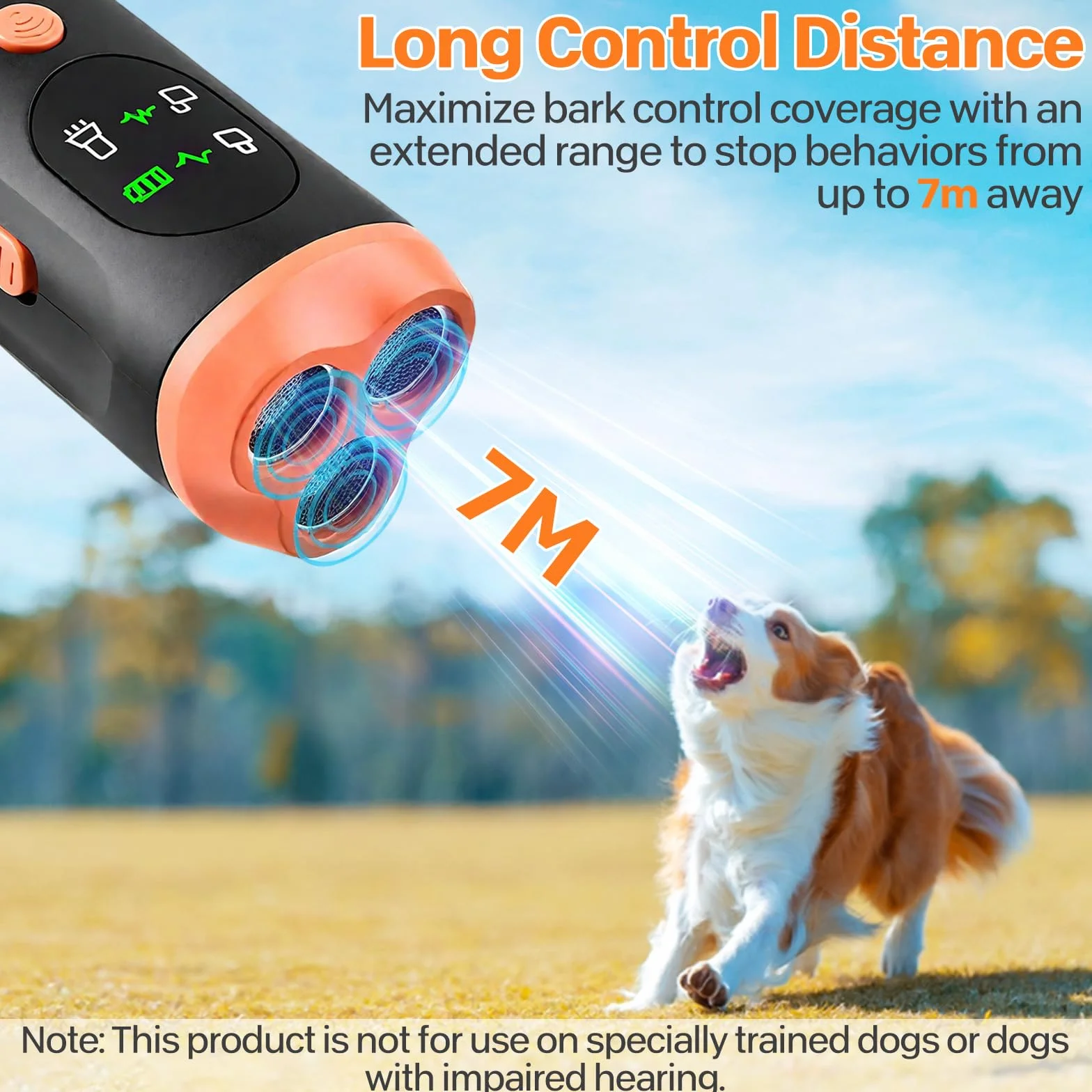 Anti Aboiement Chien Ultrason Puissant 3 Modes Dispositif Portatif 33 Pieds avec Lampe Stroboscopique
