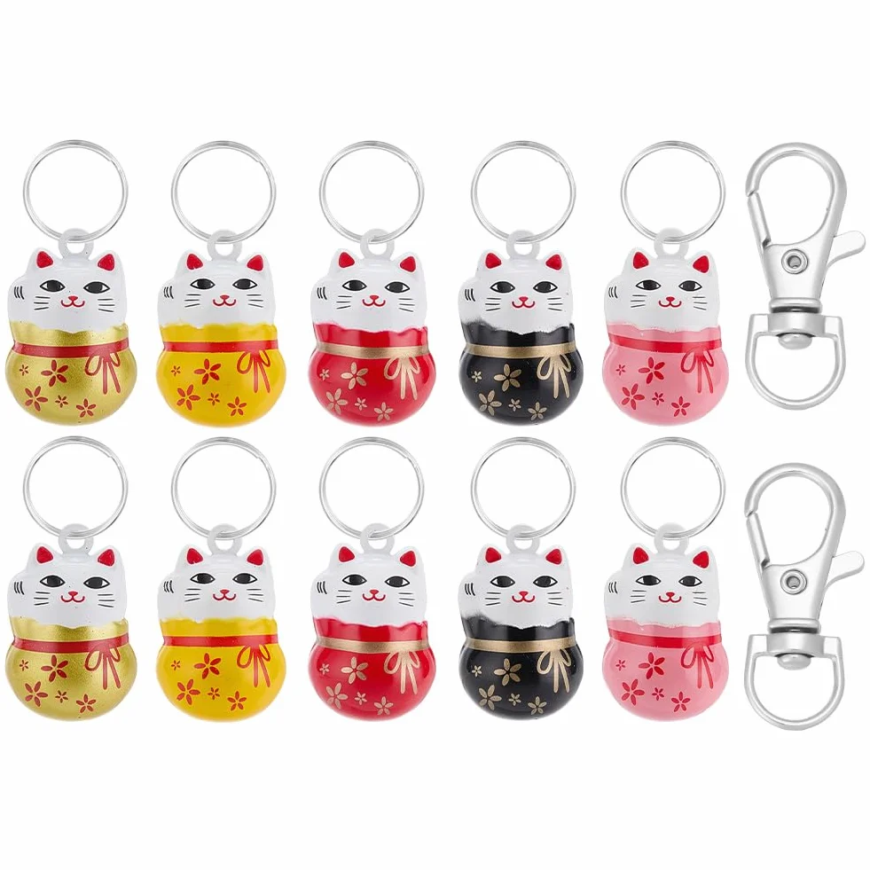 Lucky Cat Collier Cloches 5 Couleurs Cloches de Collier pour Animaux de Compagnie en Laiton