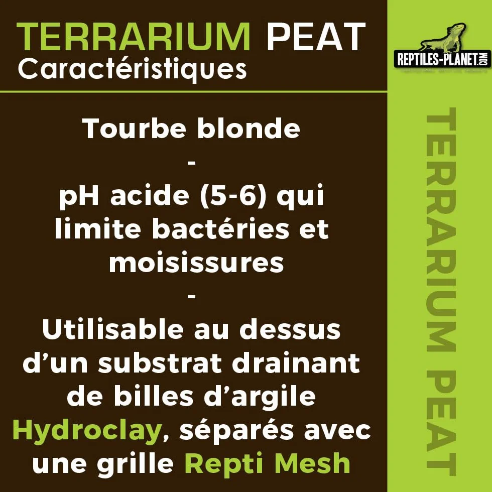 Terrarium Peat Substrat Naturel Tourbe 6 Litres