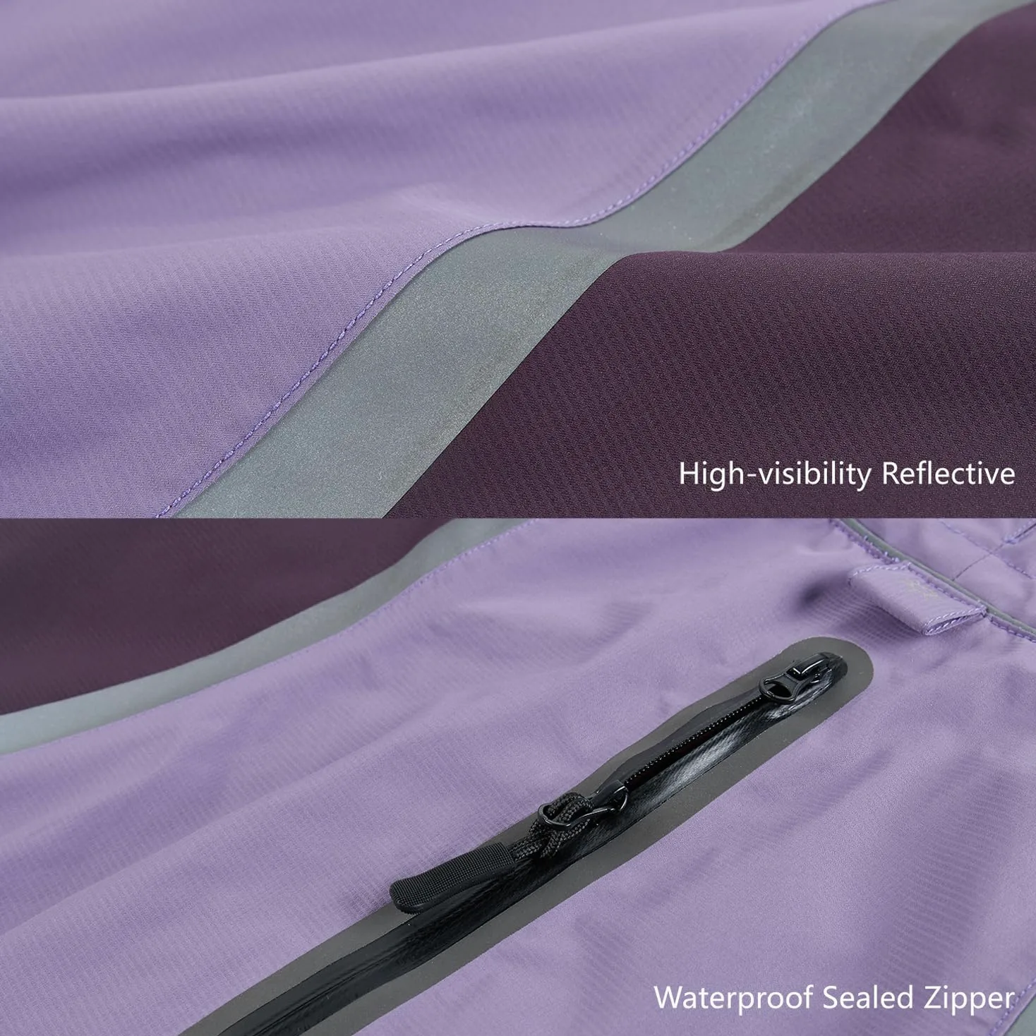Manteau de pluie imperméable pour chien avec veste de pluie légère et réfléchissante (longueur du dos 35 cm, violet)