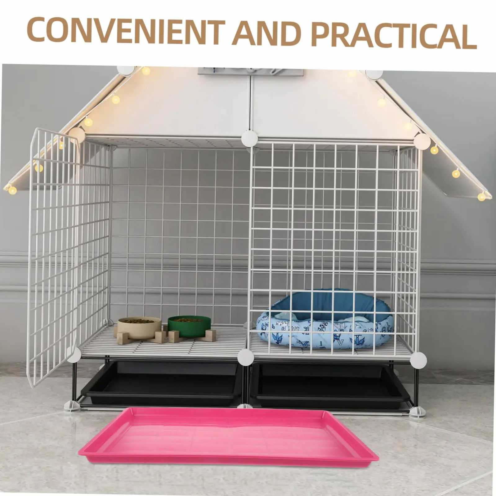 INOOMP Bac de Cage en Plastique pour Animaux 60x40 cm Antidérapant