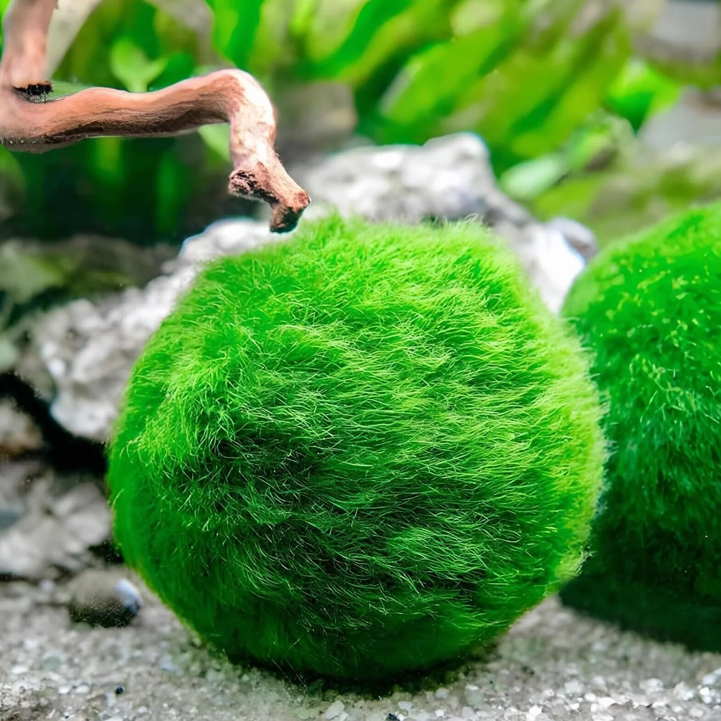 Marimo Boule d'algue Cladophora Aegagropila 2-3 cm décoration aquarium terrarium 10 pièces