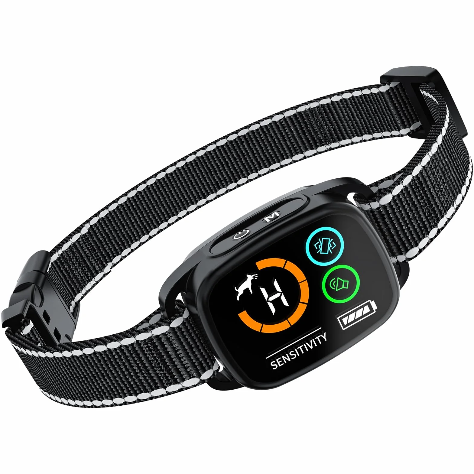 Collier Anti Aboiement Chien IP67 Rechargeable Son Vibration Forte Détection Intelligente Noir