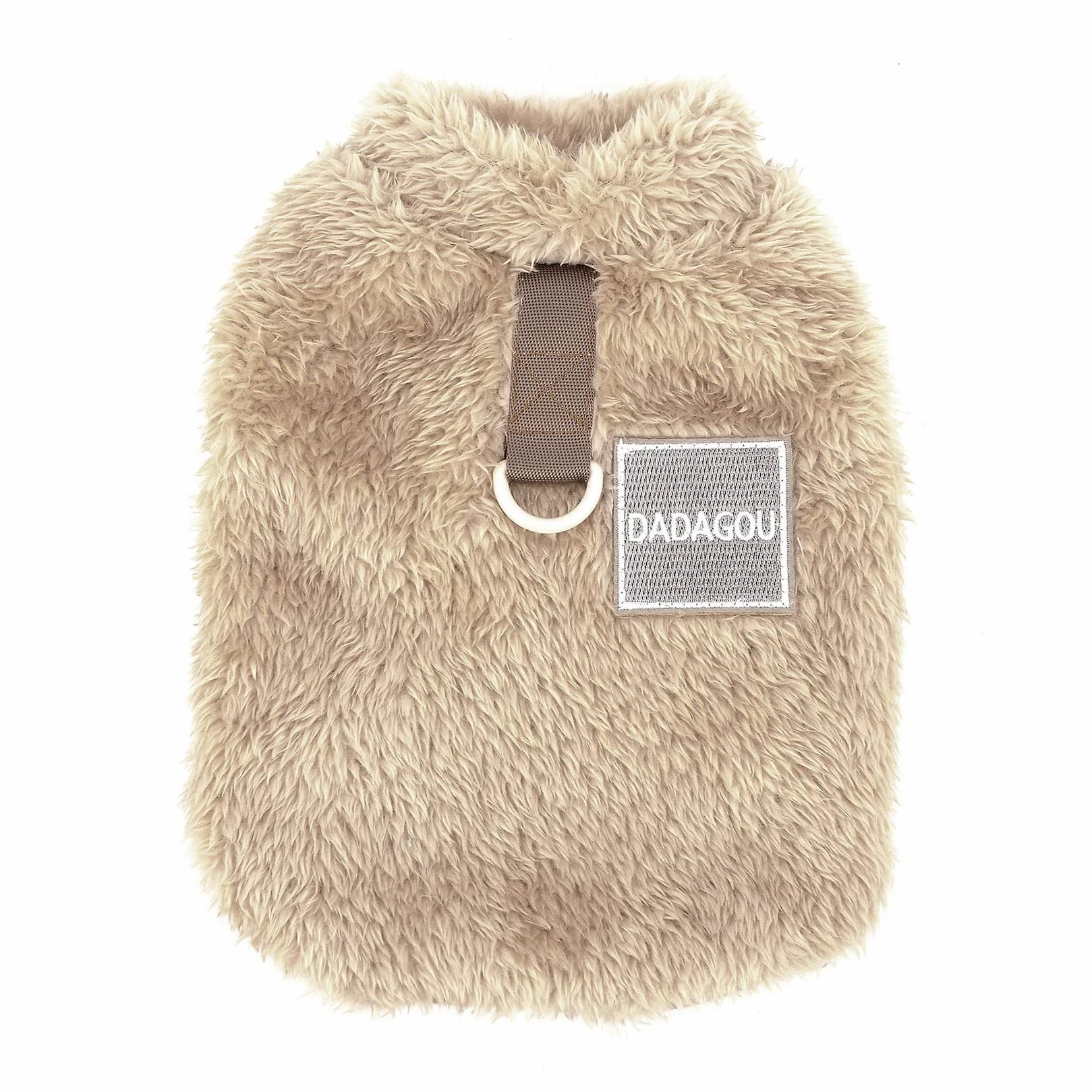 Manteau d'hiver chaud en polaire pour petit chien avec anneau en D pour harnais et laisse Chihuahua Yorkshire Marron S