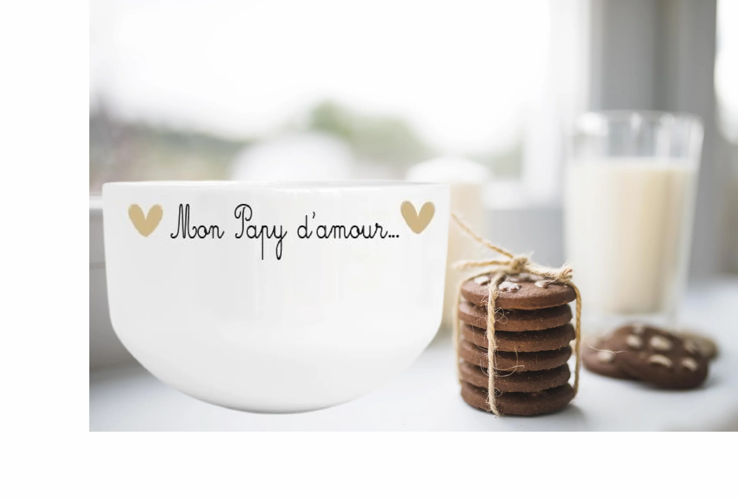 Bol Blanc Personnalisé Mon Papy d'Amour Cadeau Grand-Père Bol à Soupe Céréales Café
