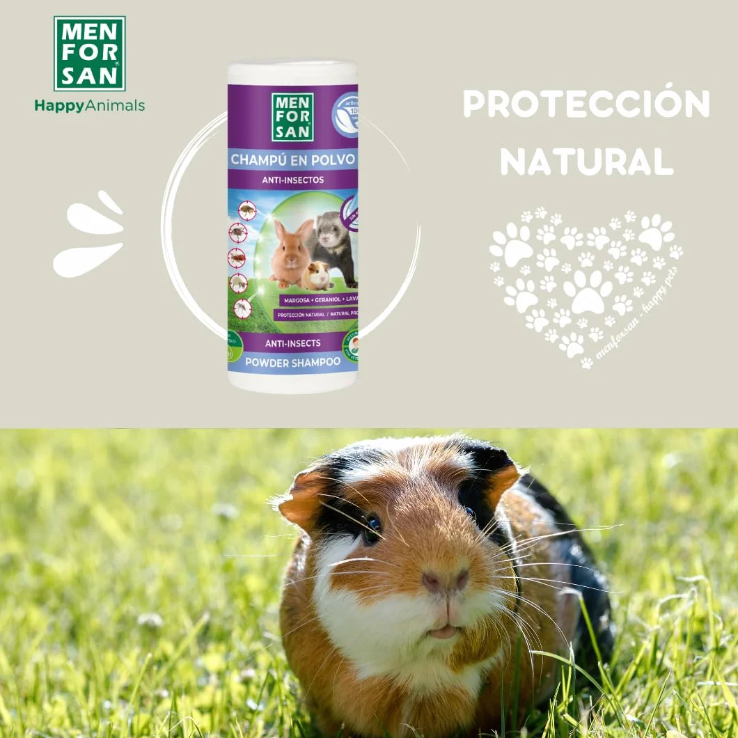 MENFORSAN Shampooing Répulsif en Poudre pour Rongeurs 250gr, Nettoyage à Sec Vegan