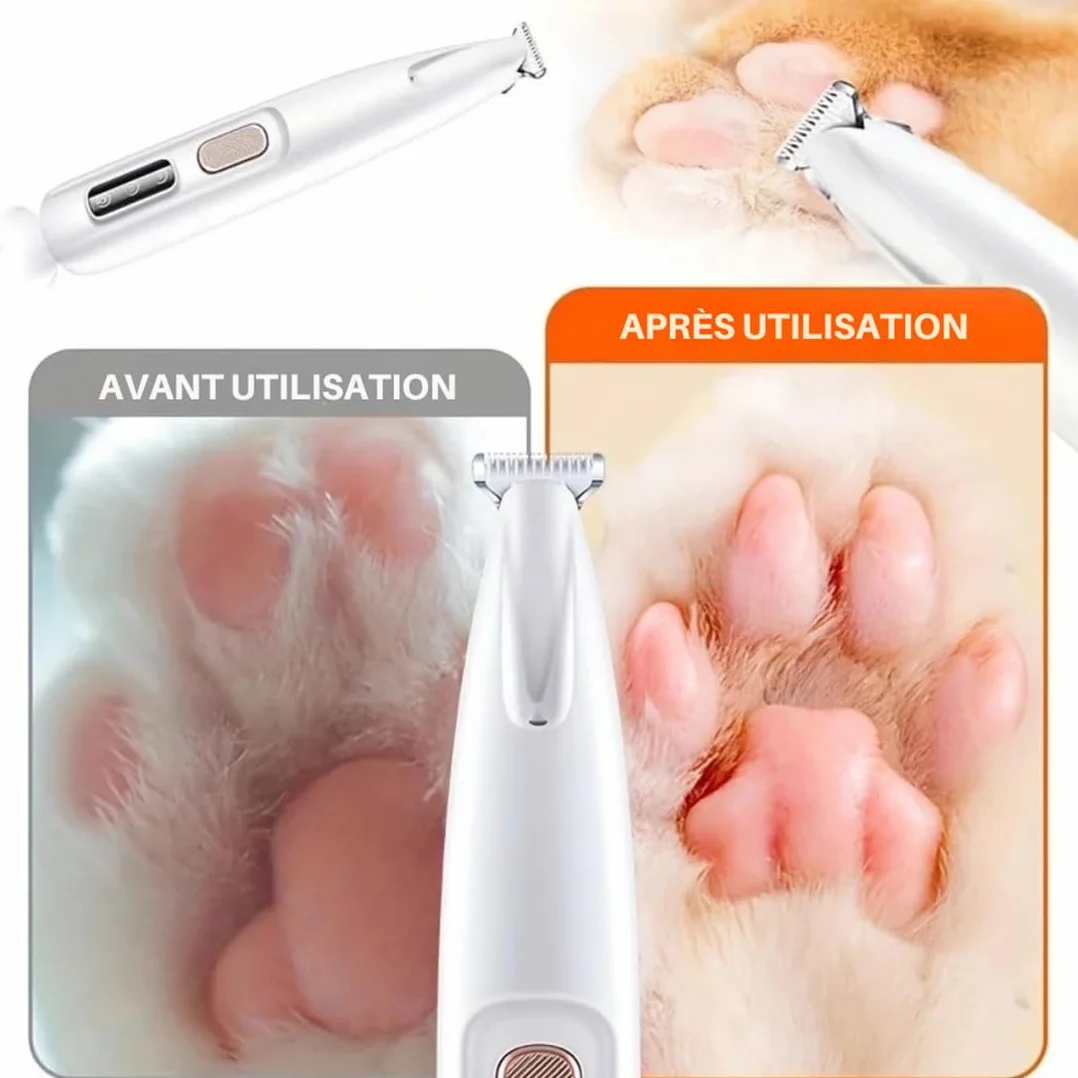 Tondeuse pour Chat Silencieuse Rechargeable Lames Hypoallergéniques Anti-Nœuds Poils Longs Courts