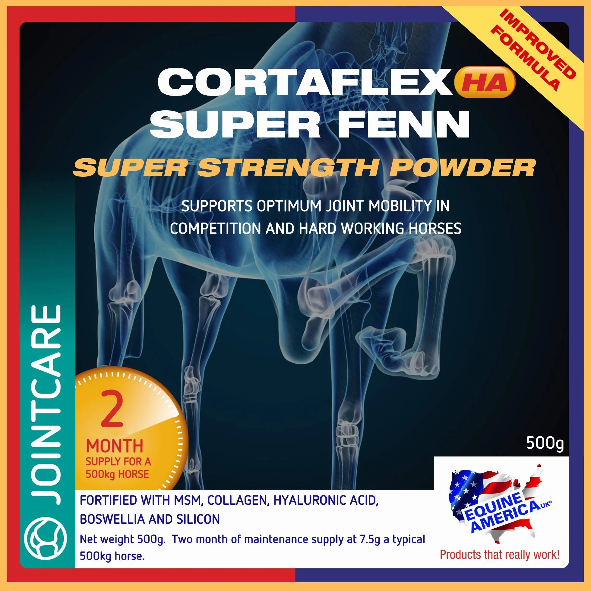 Equine America Cortaflex HA Super Fenn Poudre Super Forte supplément cheval 500g