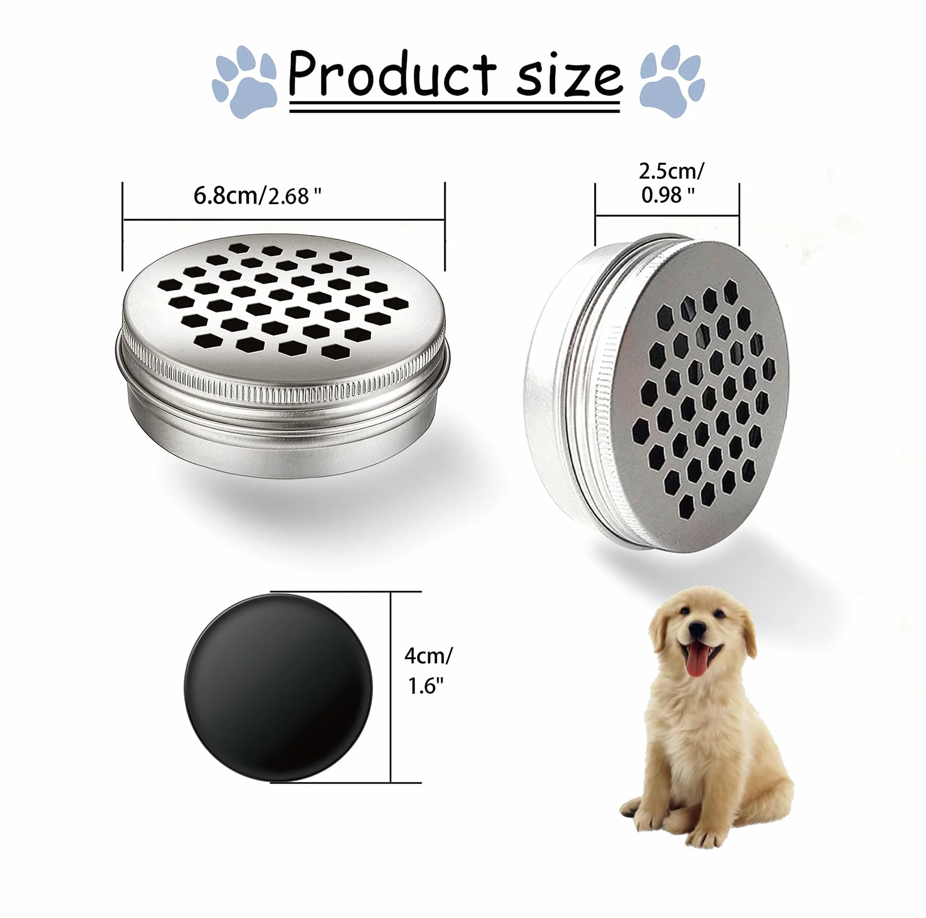 Aluminium Kit dressage chien conteneurs magnétiques à pois 6 boîtes 4 parfums