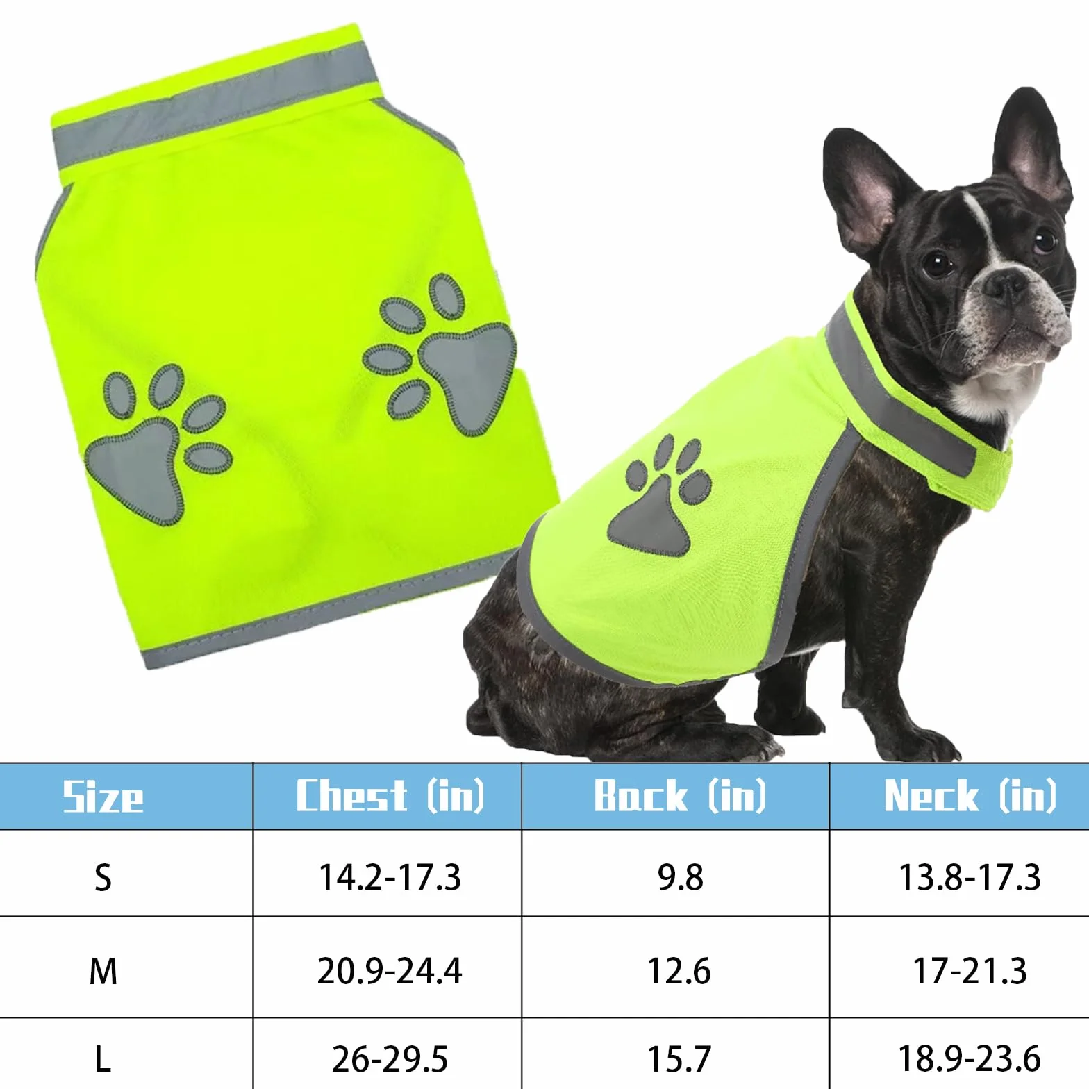 Gilet Réfléchissant Chien Haute Visibilité Sécurité L