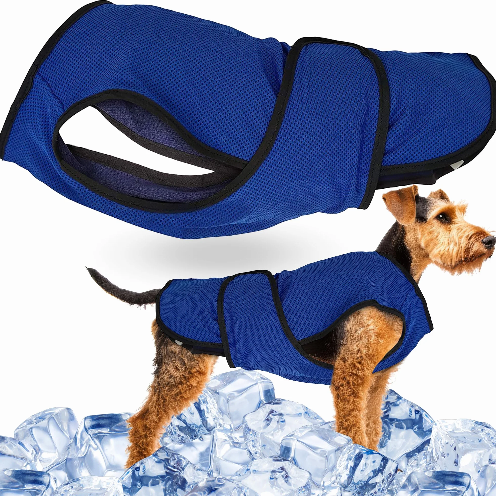 Lautus Pets Gilet Fraicheur Chien Veste Légère Petits Chiens Fermeture Éclair Velcro Promenades Voyages Extérieur M