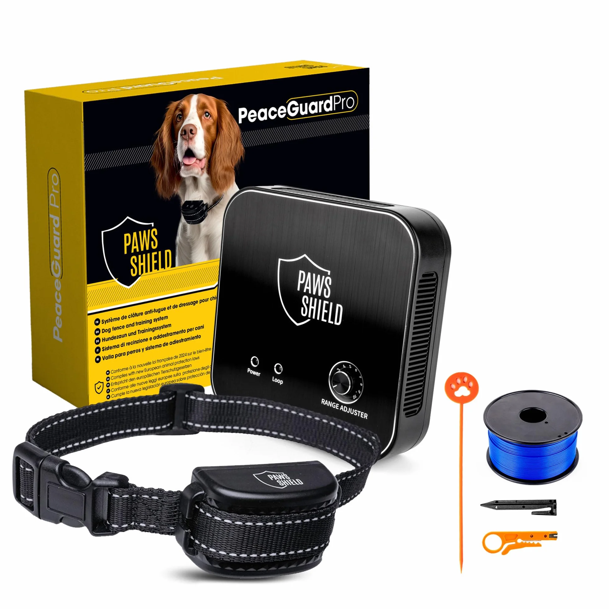 Collier Anti Fugue Chien avec Clôture Électrique Invisible | Dressage Étanche Vibration Signal Sonore Sécurité Extérieure
