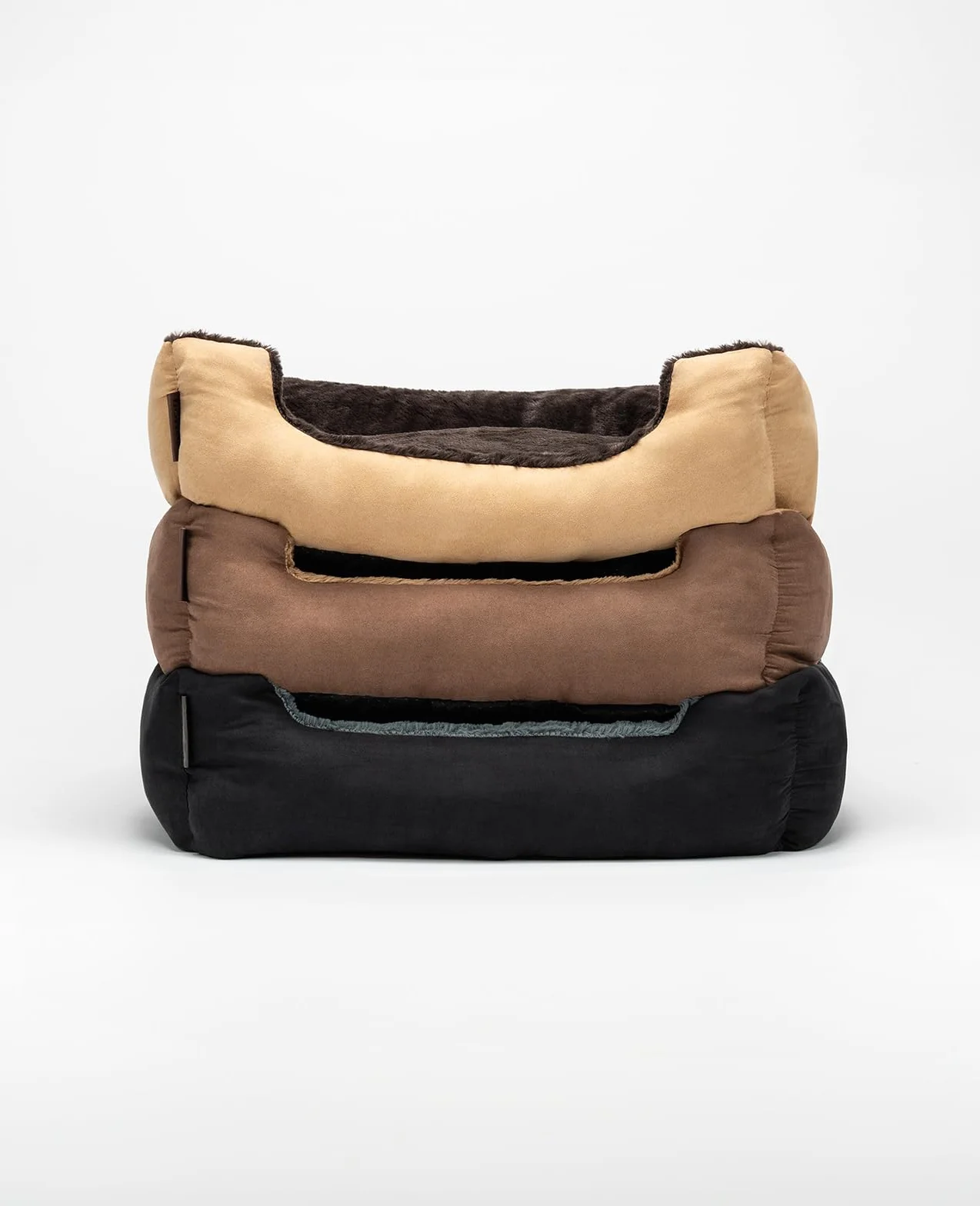 Lionto Lit pour Chien avec Coussin réversible Base antidérapante 50x37 cm Noir/Gris