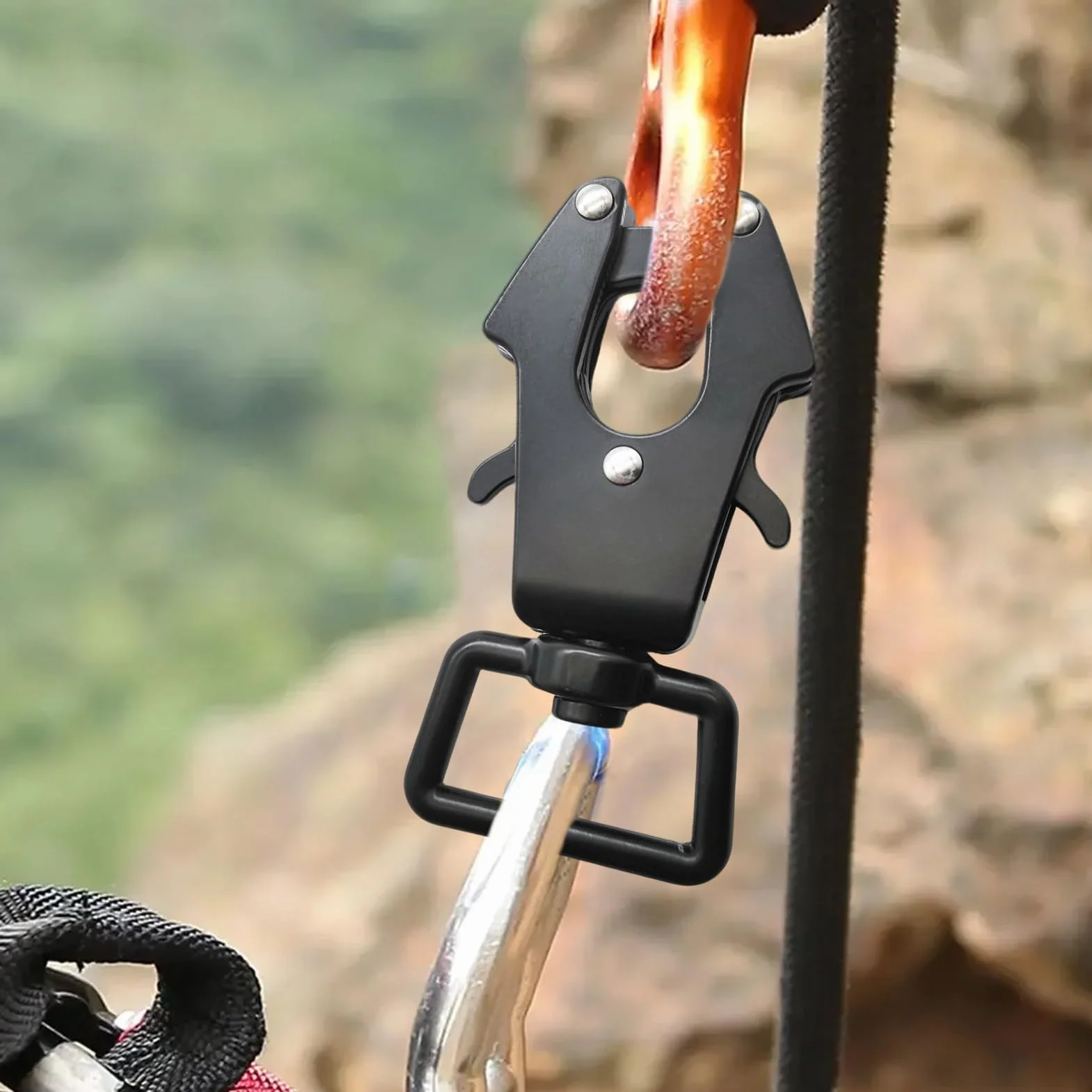 Connecteur de laisse pour animaux de compagnie – rotatif pour chien, clip à boucle en métal, crochet à libération rapide | Formation marche, marche, aventure en plein air, matériel de