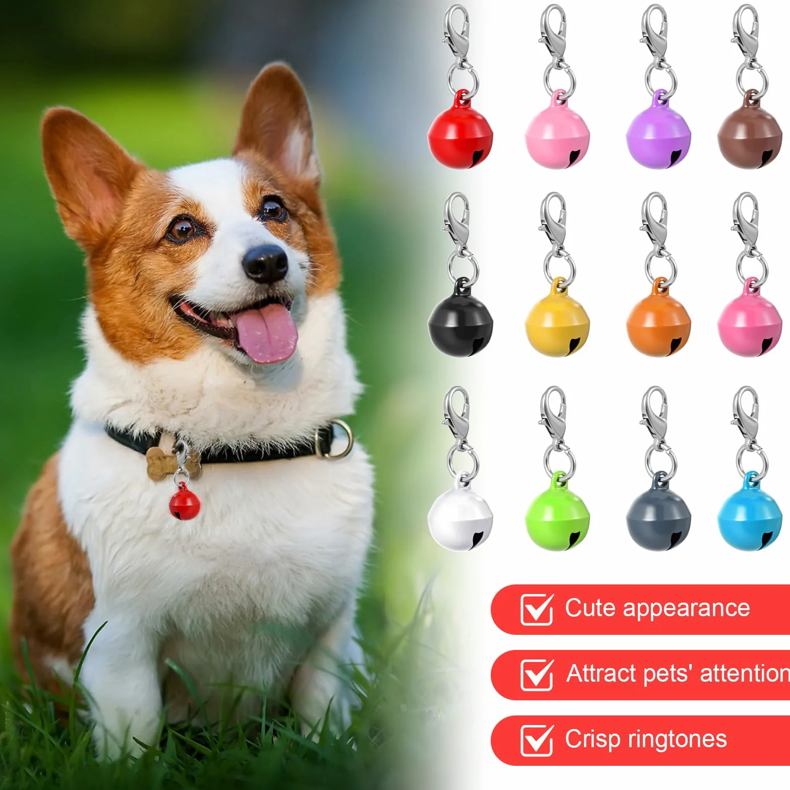 Tyqour clochettes pour collier de chat 24 pièces métal accessoires animaux