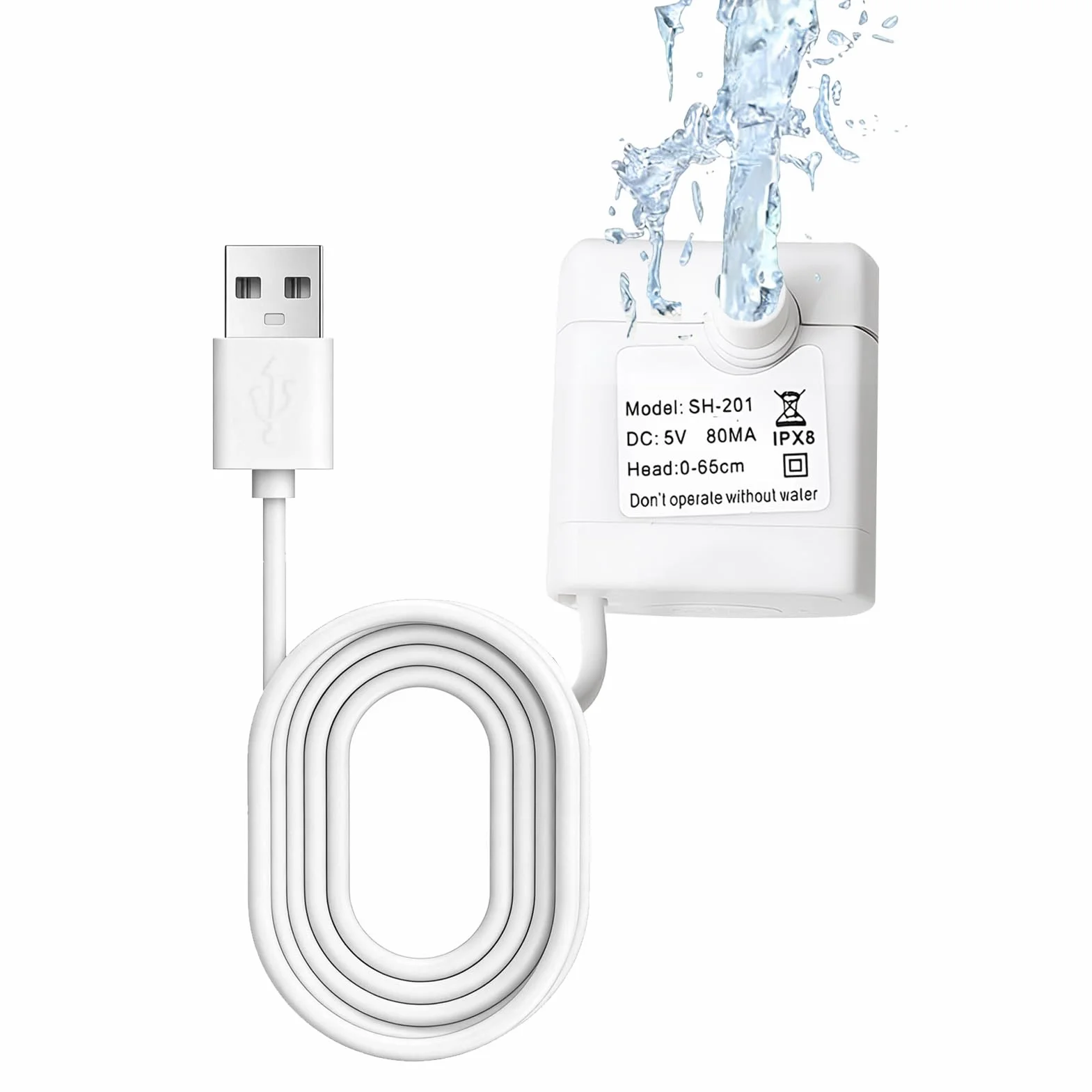 Pompe à Eau de Fontaine pour Chat Silencieuse 5 V Universelle Débit Réglable
