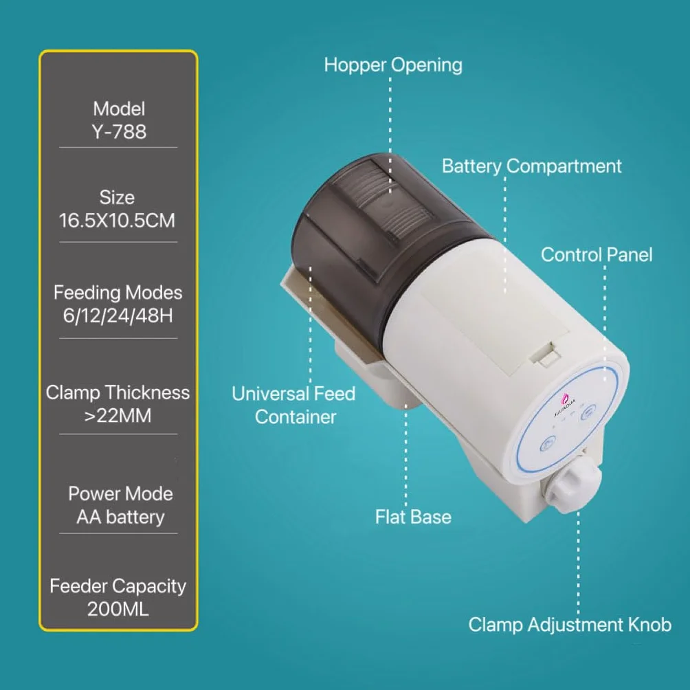 Distributeur Automatique de Nourriture pour Aquarium 4 Modes Manuel