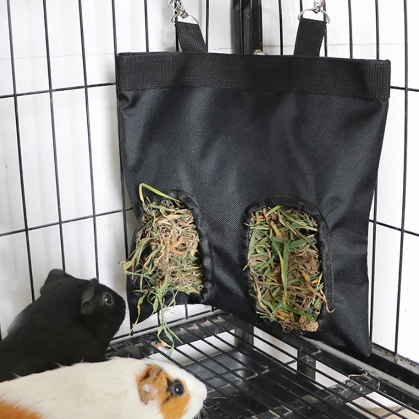 Sac d'alimentation suspendu pour lapin, 2 pièces, en tissu, fournitures pour animaux