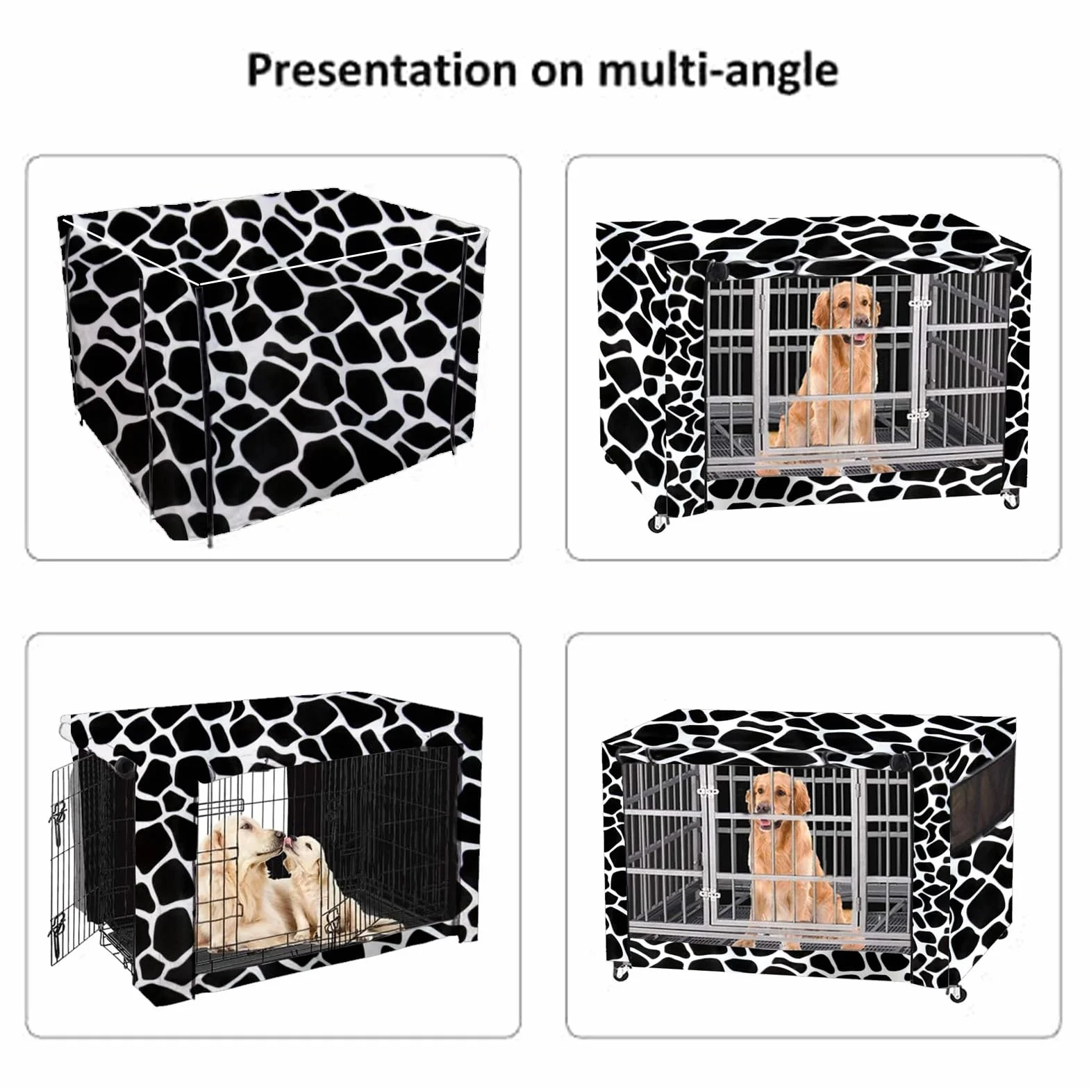 Housse de cage pour chien double porte durable coupe-vent