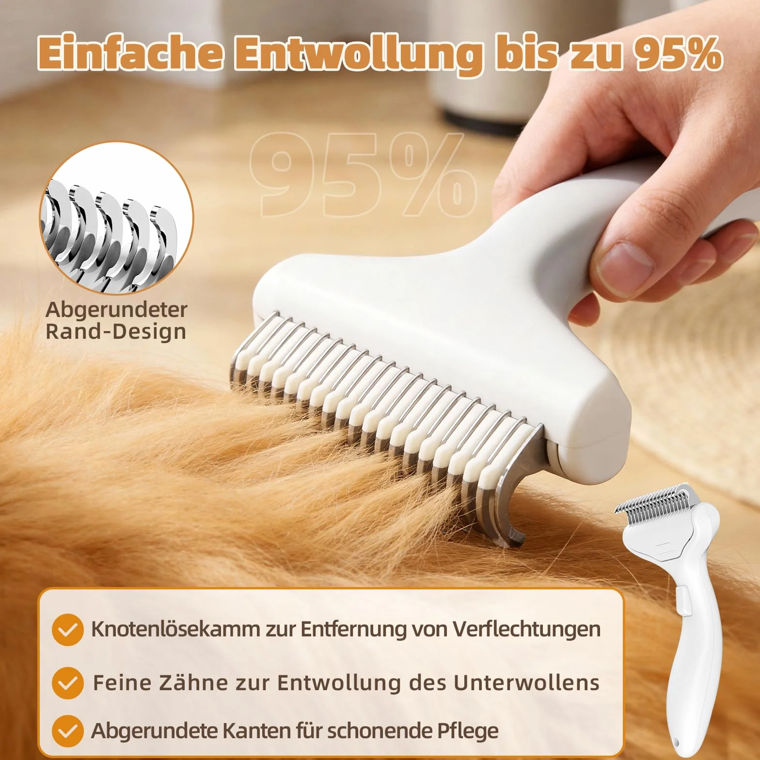 Brosse à chat à vapeur 2 en 1 Retire-Underpoil, USB rechargeable, Grand réservoir, Chiens & chats poils longs/courts