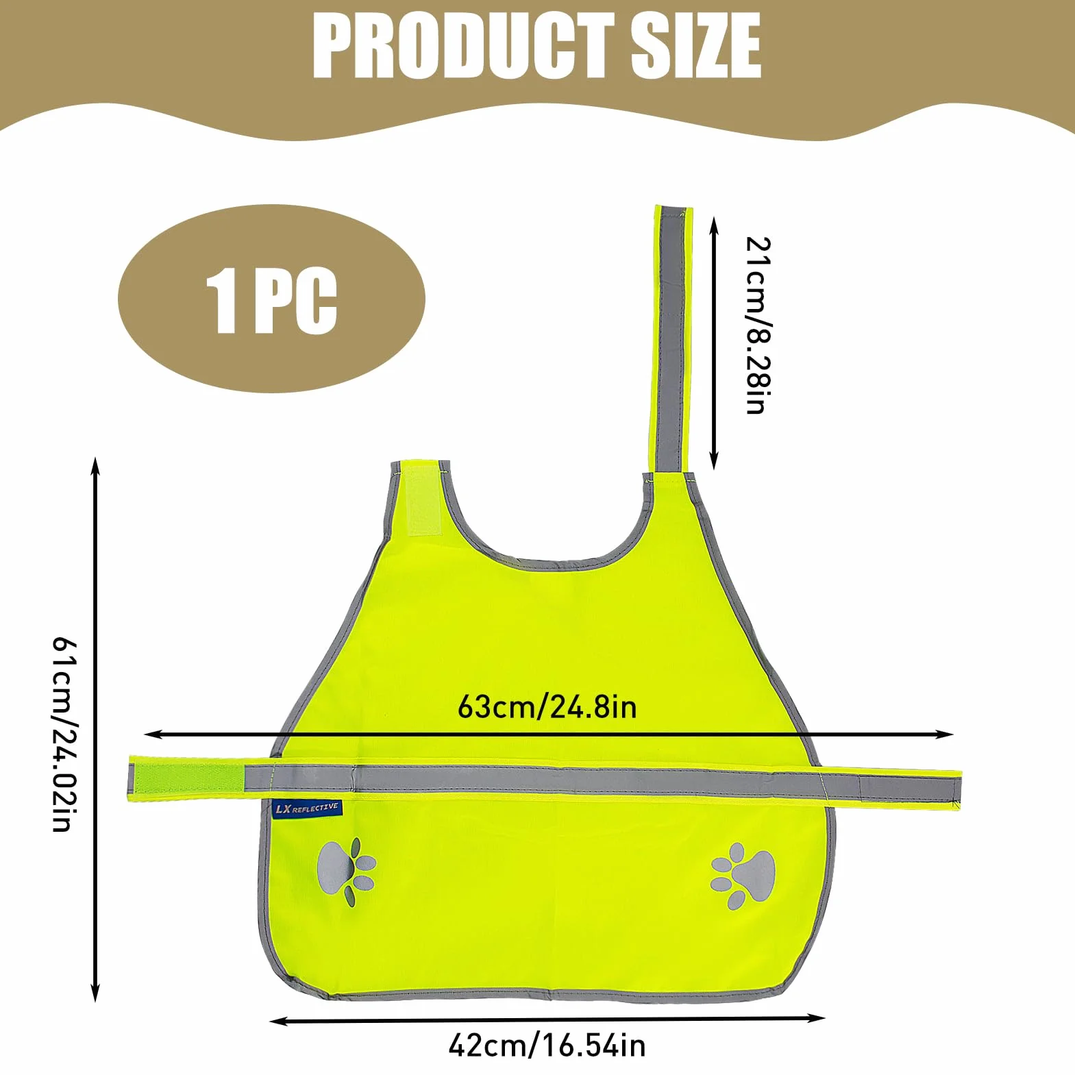 Gilet de Sécurité Réfléchissant pour Chien Haute Visibilité Taille M