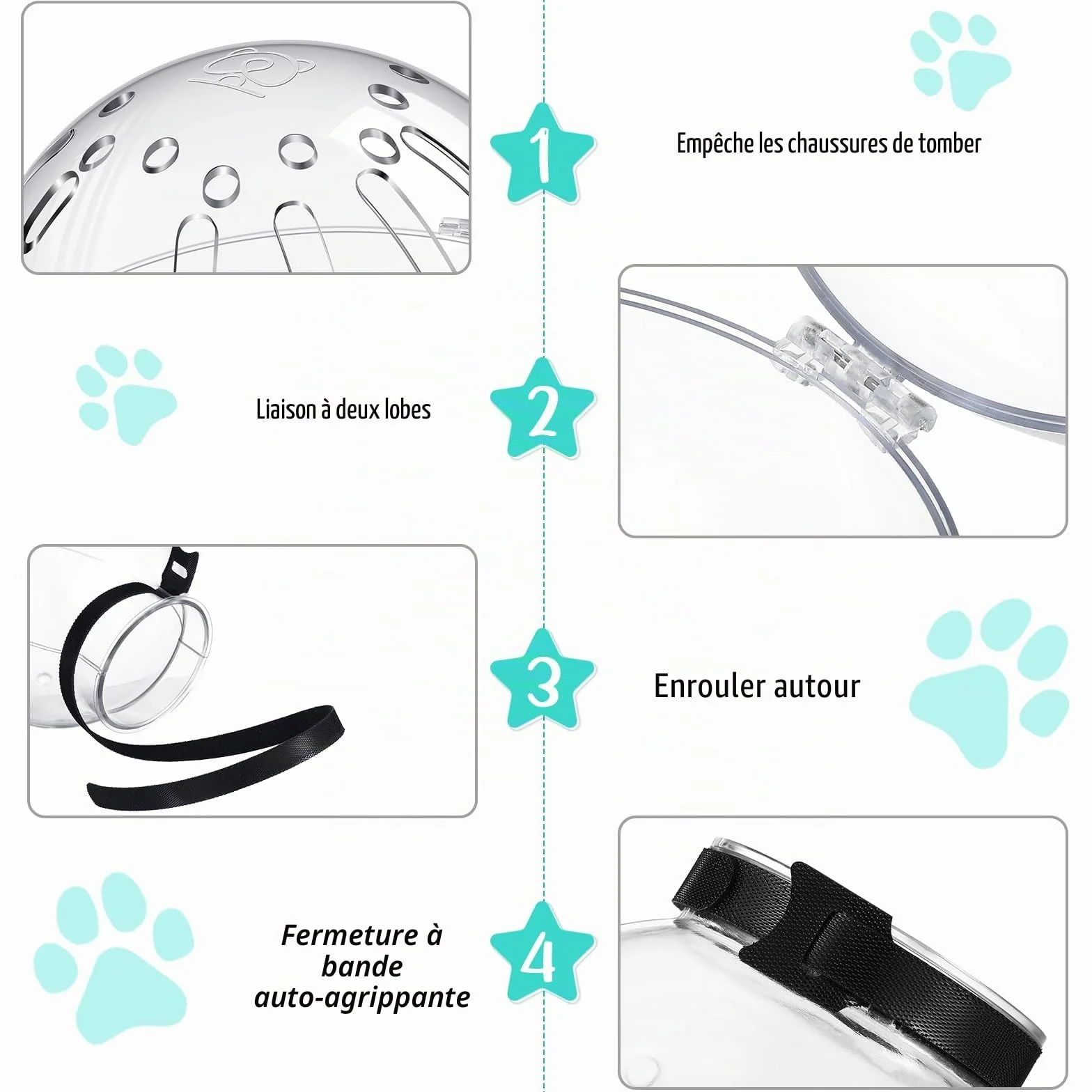 Muselière pour Chat avec Capuche Réglable et Couvre-Pattes, Anti-Morsure et Anti-Rayures en Silicone (Taille M)