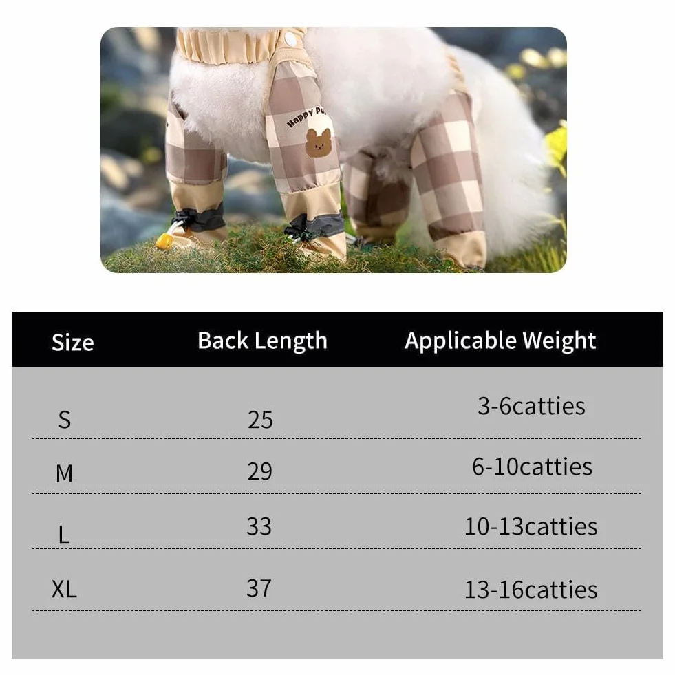 Pantalons anti-saleté imperméables pour chiens avec bretelles, chaussures antidérapantes