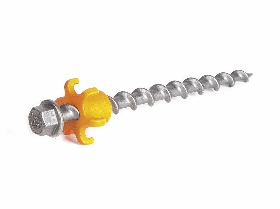 Piquet à Visser Peg&Stop Heavy Duty (P&S HD) 20 cm • Lot de 4 (HP60) • pour Les Conditions Les Plus Difficiles en Camping