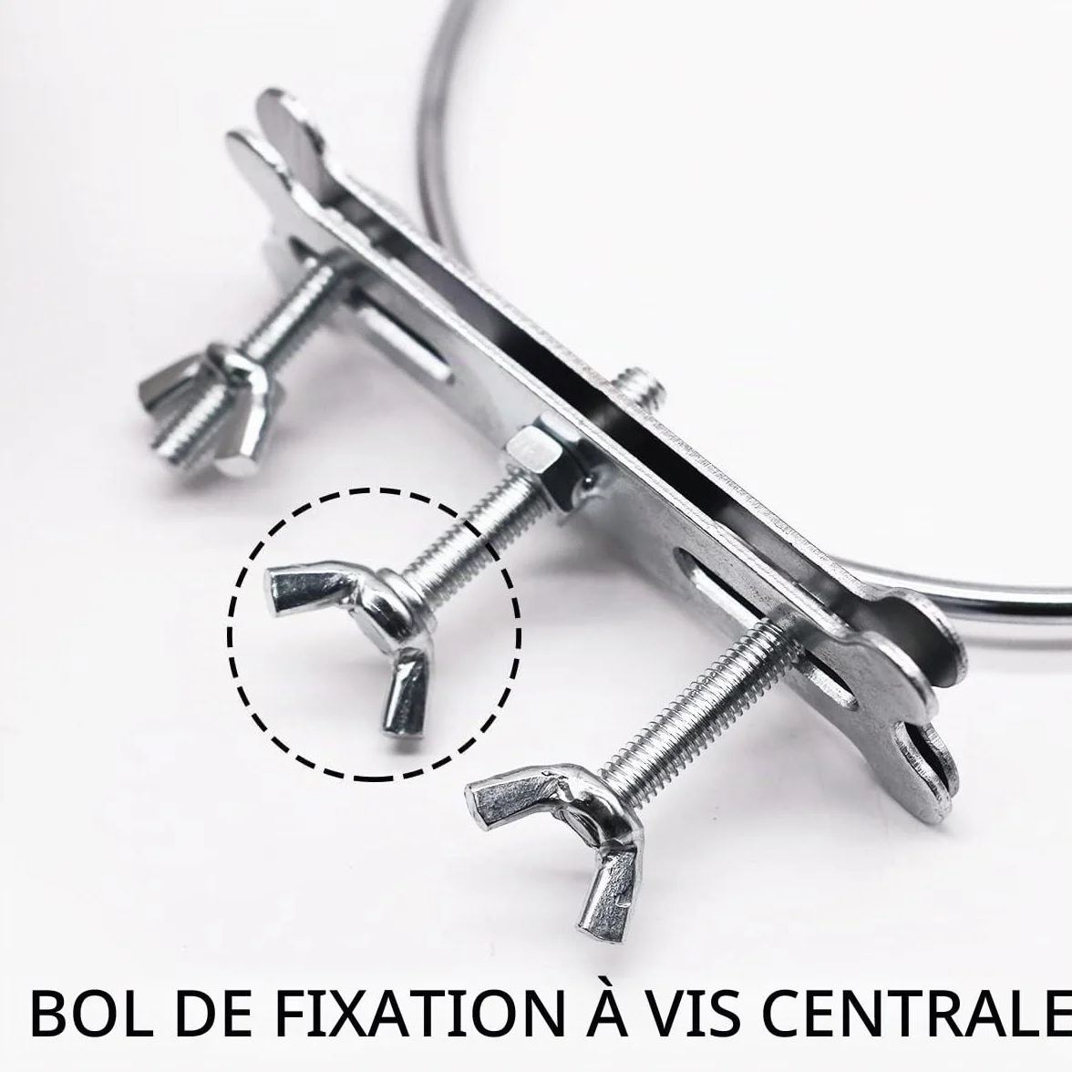 Gamelle suspendre en acier inoxydable - Support à trois boulons - Bol à eau et nourriture pour animal de compagnie
