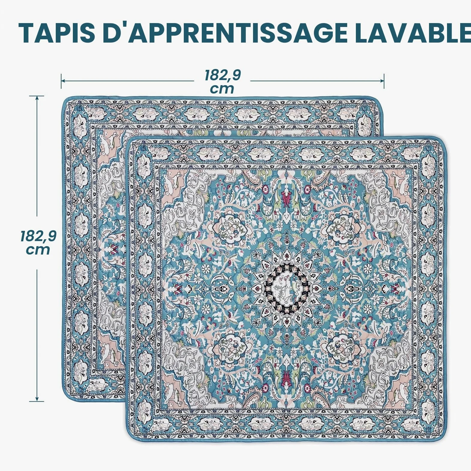 Tapis Hygiéniques Lavables pour Chien,182 x182cm, Imperméables pour Chiot | Tapis d'apprentissage Absorbants et à Séchage Rapide, Réutilisables avec, étanches pour Animal Domestique avec Phéromones