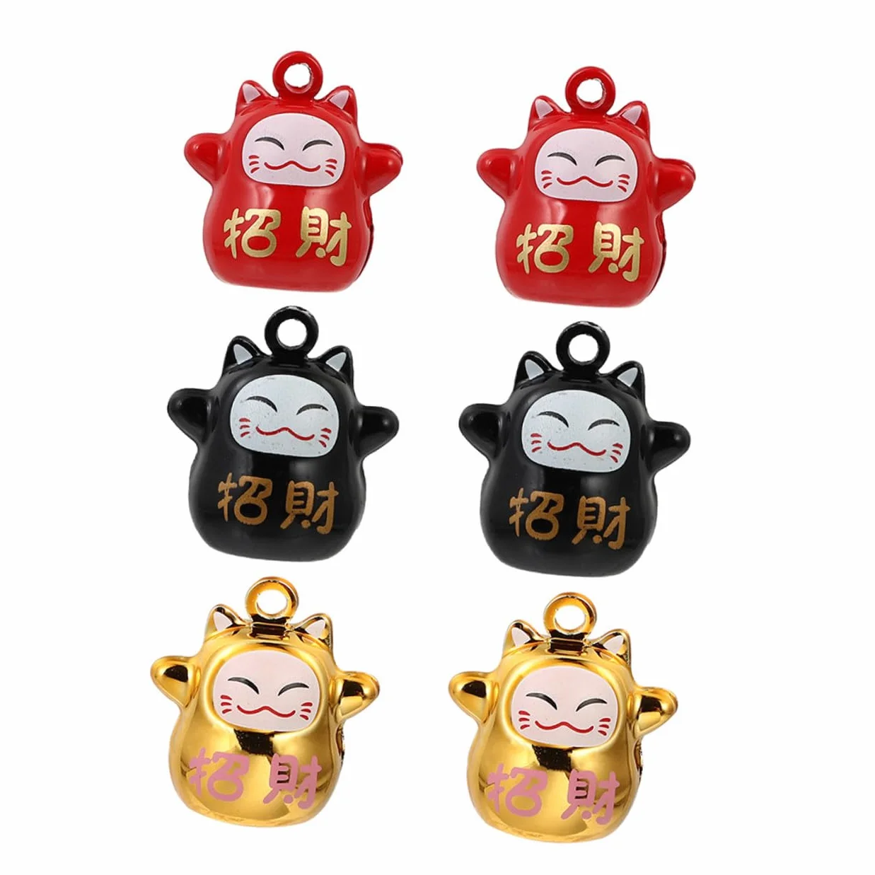 Angoily 6 pièces Pendentifs Clochette Chat Cuivre Pour Décoration Suspendue Amulette Lot Accessoires Chat