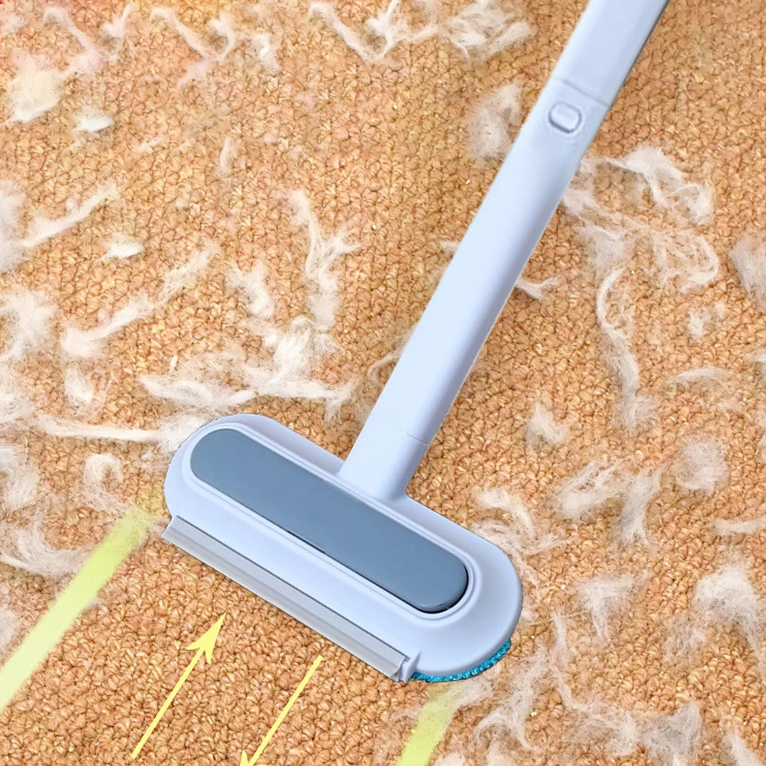 Brosse à cheveux pour animaux réutilisable - Balai de nettoyage extensible avec longue poignée, dissolvant de fourrure de chat lavable