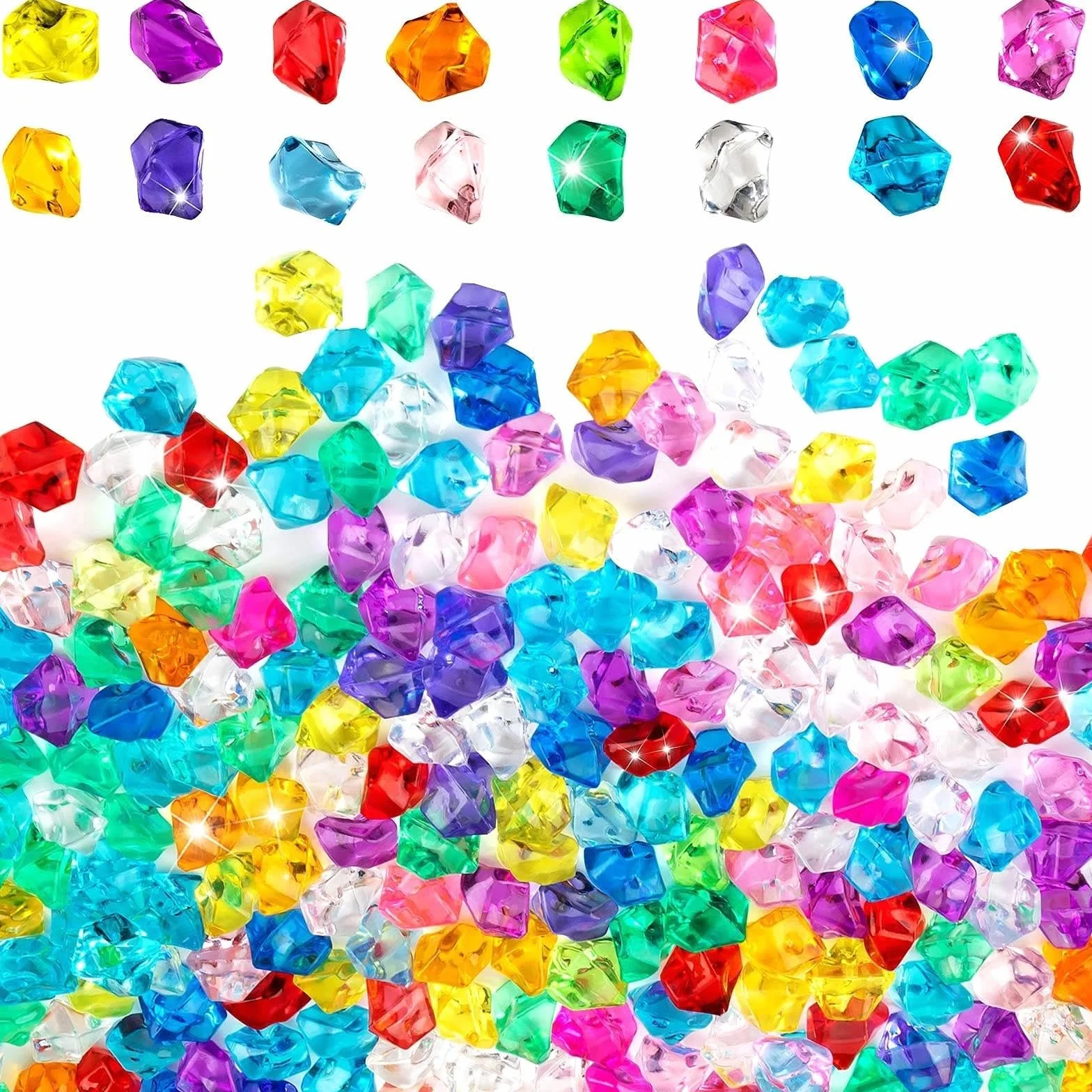 Strass Diamant Décoratifs 1000 Pièces - Pierres Gemmes Acryliques Multicolores pour Décoration de Vase, Aquarium