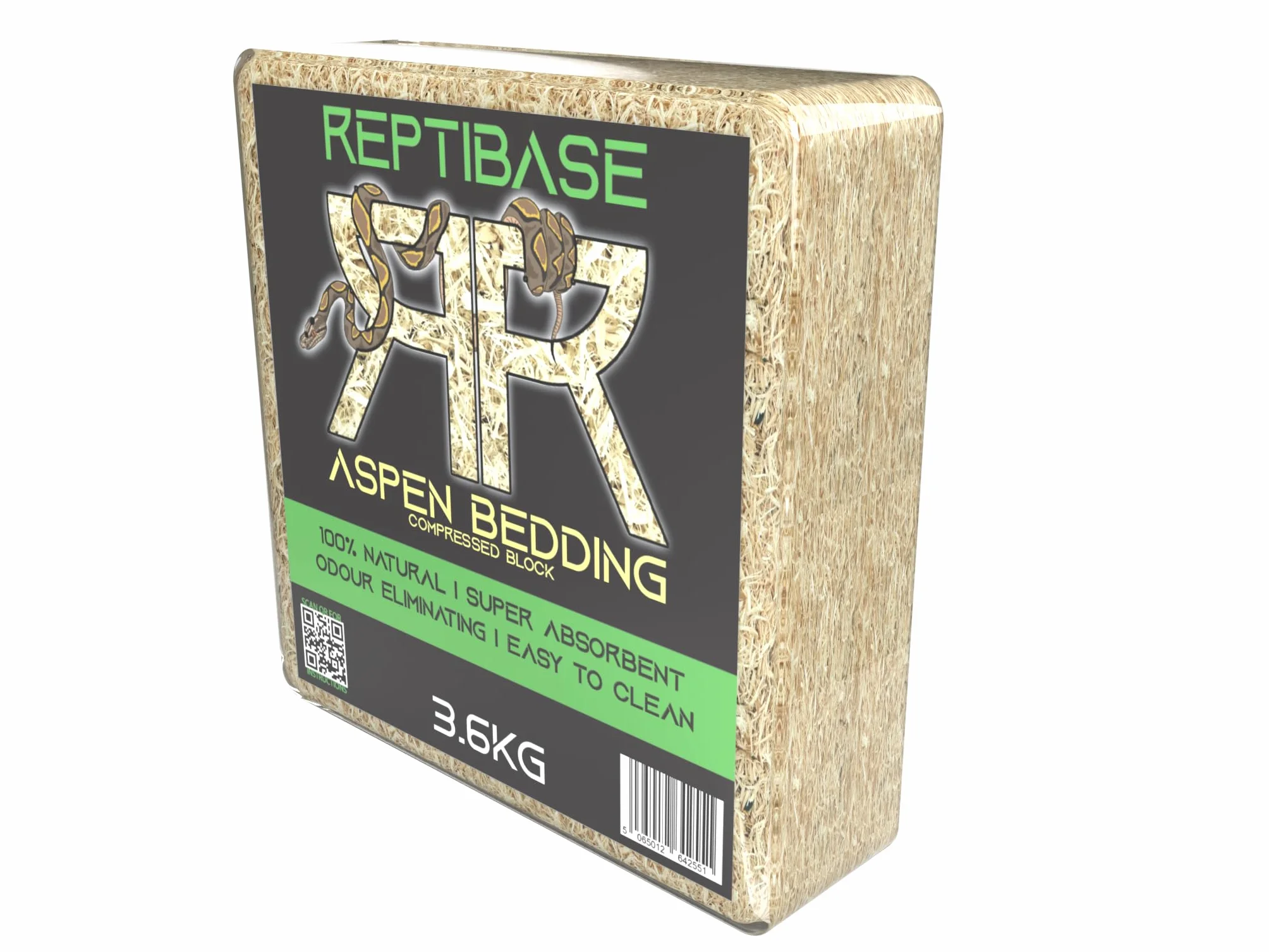 Retics & Reptiles Aspen Bedding ReptiBase | Literie super absorbante | 100 % naturelle | Facile à nettoyer | Élimination des odeurs | Convient pour reptiles, mammifères et amphibiens 60 litres (3,6 kg