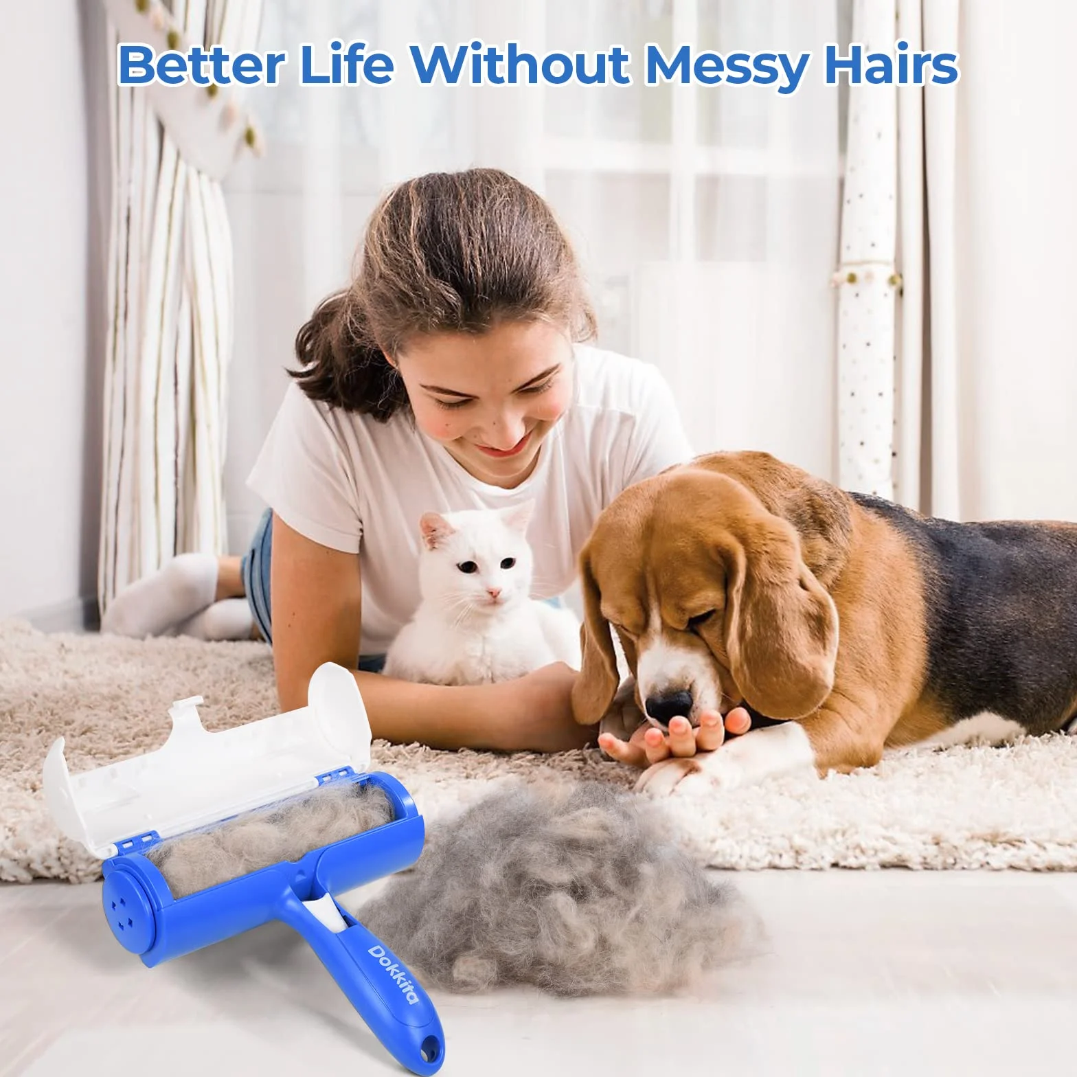Brosse Anti Poils Chat Animaux Rouleau Poils Chien Brosse Magique Canapé Tapis