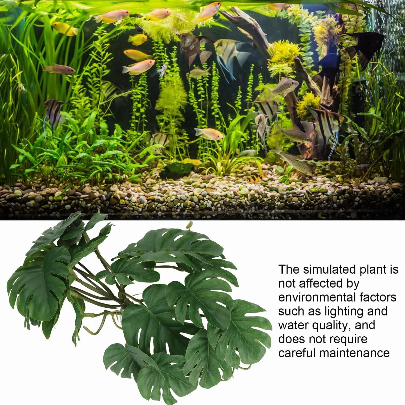 Plantes Artificielles pour Reptiles Feuille de Palmier 25 x 25 cm Décorative Plastique avec Ventouse Terrarium