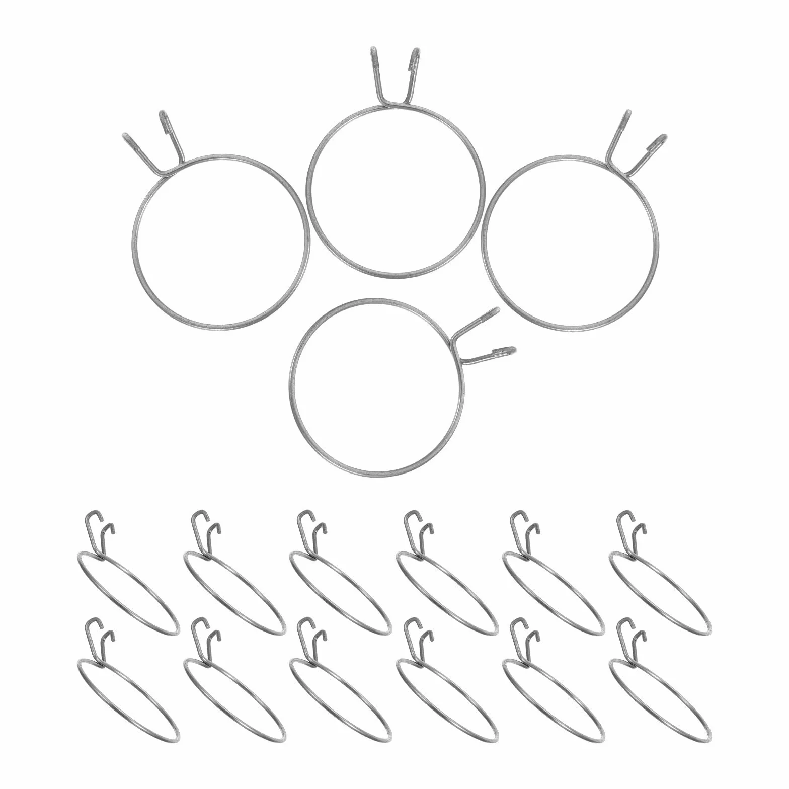 Crochet de Fixation en Acier Inoxydable Argenté 16 Pièces pour Bouteille d'eau D'oiseau, Adapté aux Colliers de 60-65 Mm